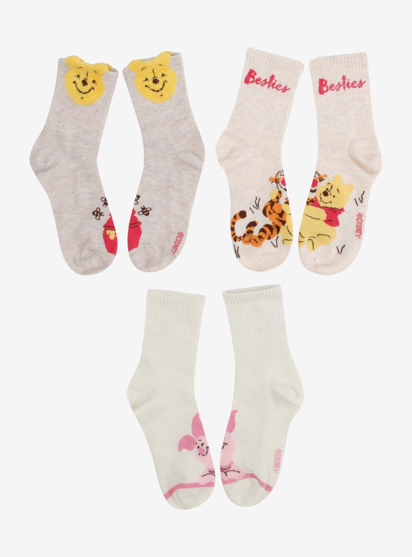 Disney Winnie The Pooh Besties Crew Socks 3 Pair, , hi-res