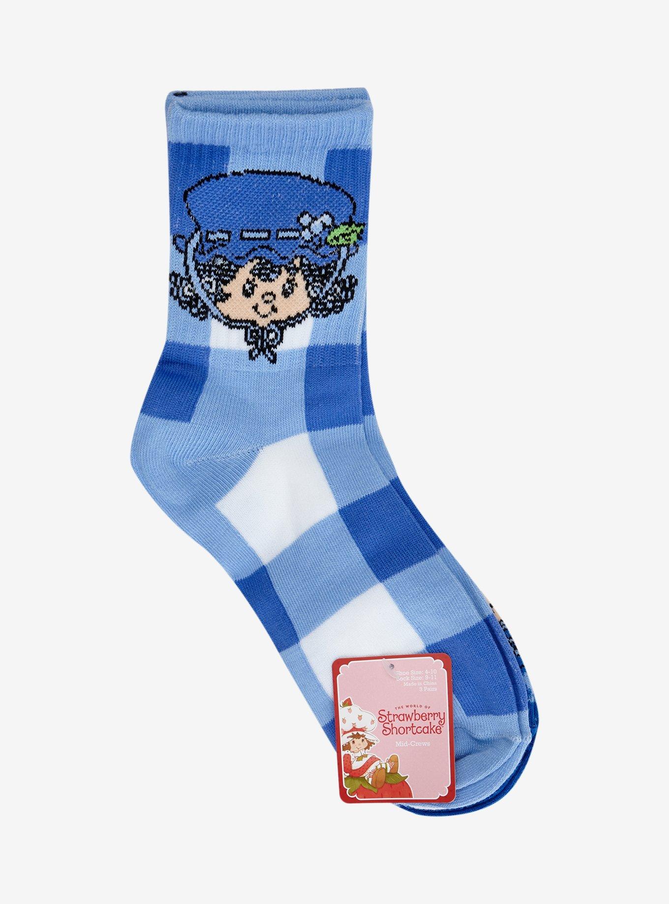 Strawberry Shortcake Blueberry Muffin Crew Socks 3 Pair, , hi-res