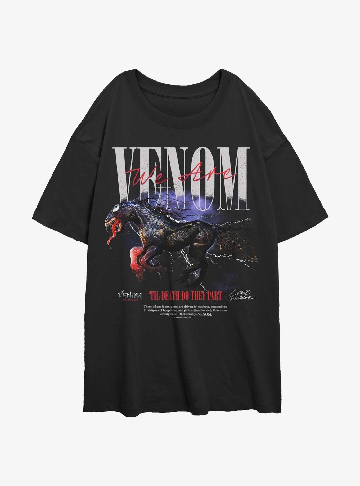 Marvel Venom Cowboy Symbiote Girls Oversized T-Shirt, BLACK, hi-res