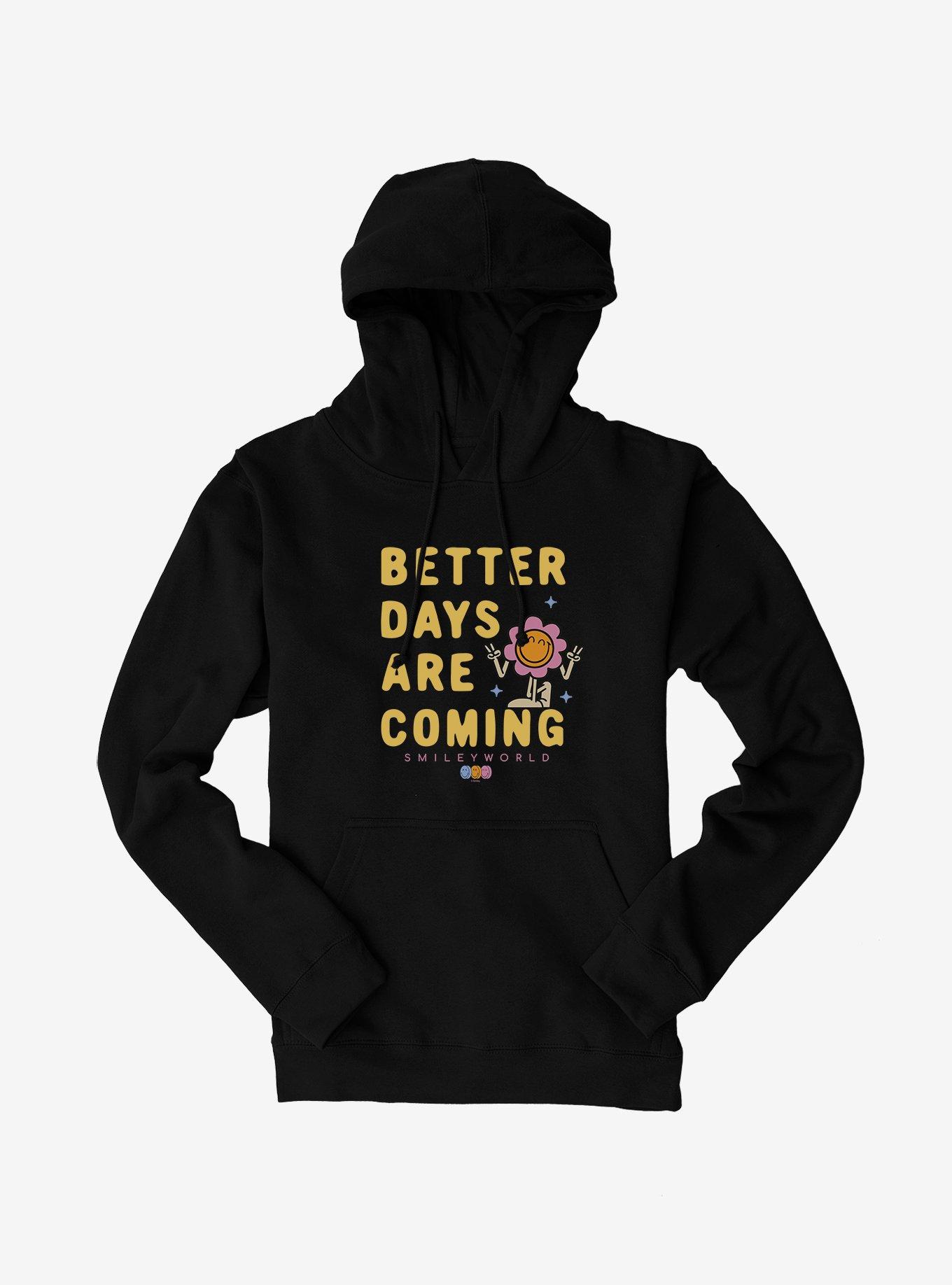 SmileyWorld Better Days Are Coming Hoodie, BLACK, hi-res