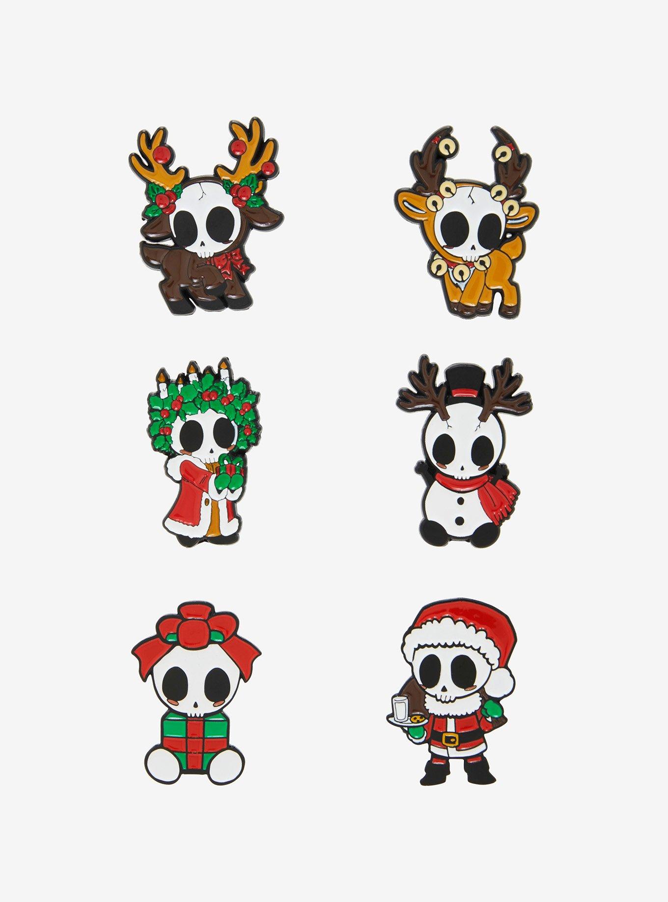 Festive Skeletons Blind Bag Enamel Pin, , hi-res