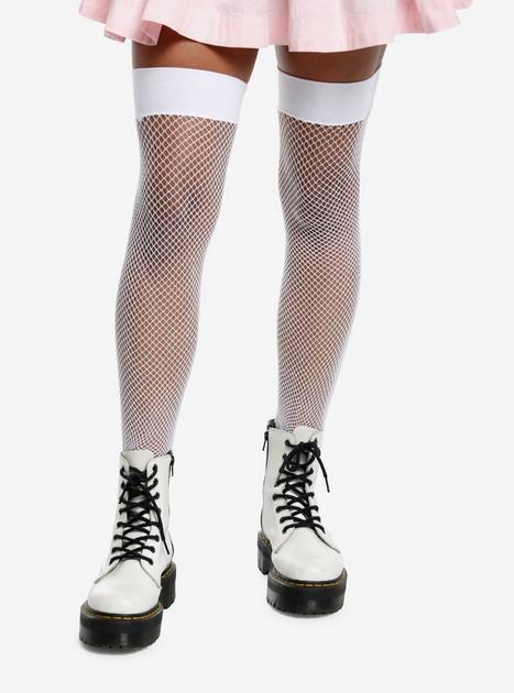 Leg Avenue White Fishnet Thigh Highs | Hot Topic