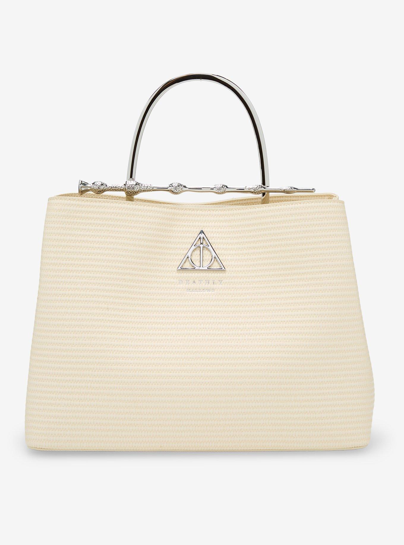 Loungefly Harry Potter Deathly Hallows Elder Wand Raffia Texture Cream Handbag - BoxLunch Exclusive, , hi-res
