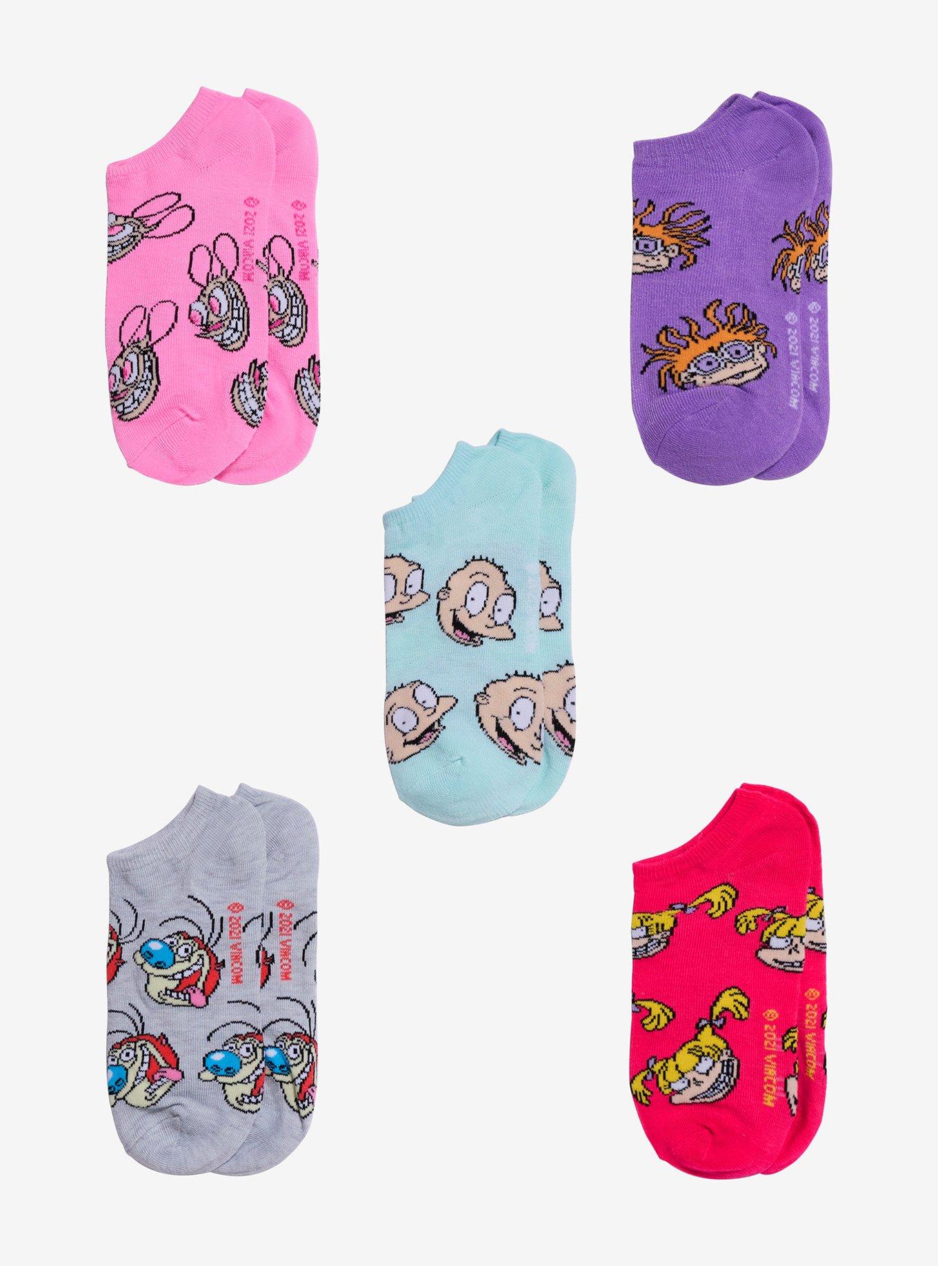 Nickelodeon '90s Characters No-Show Socks 5 Pair