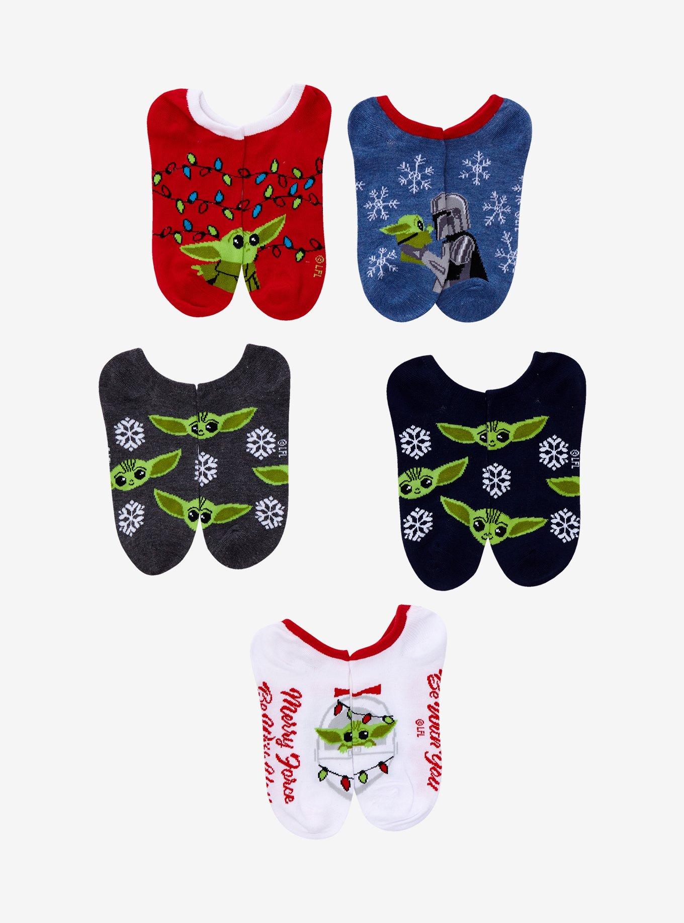 Star Wars The Mandalorian Christmas No-Show Socks 5 Pair, , hi-res