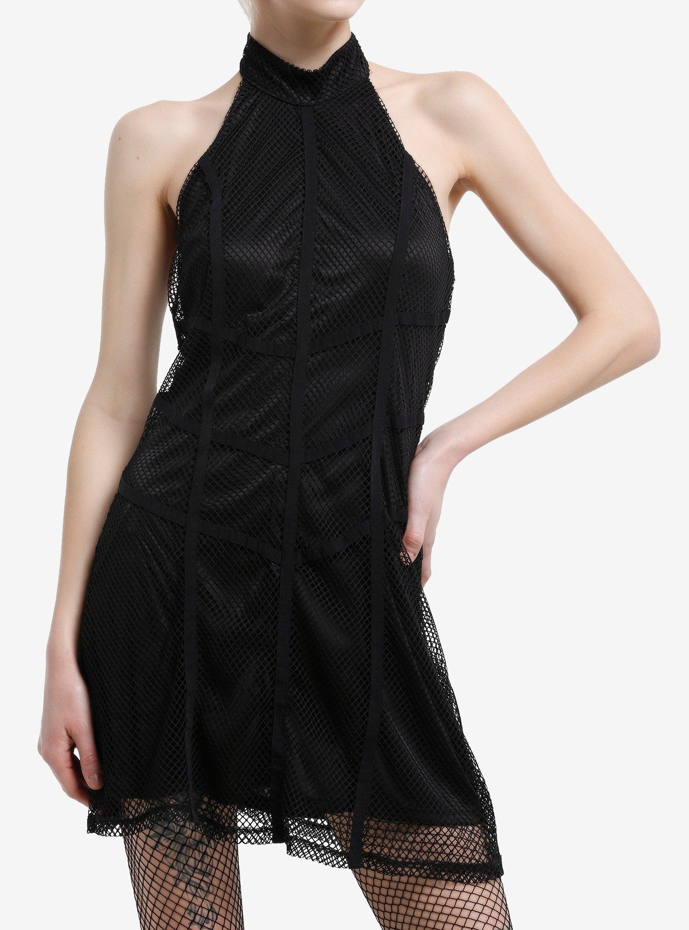 Cosmic Aura Fishnet Halter Dress, , hi-res