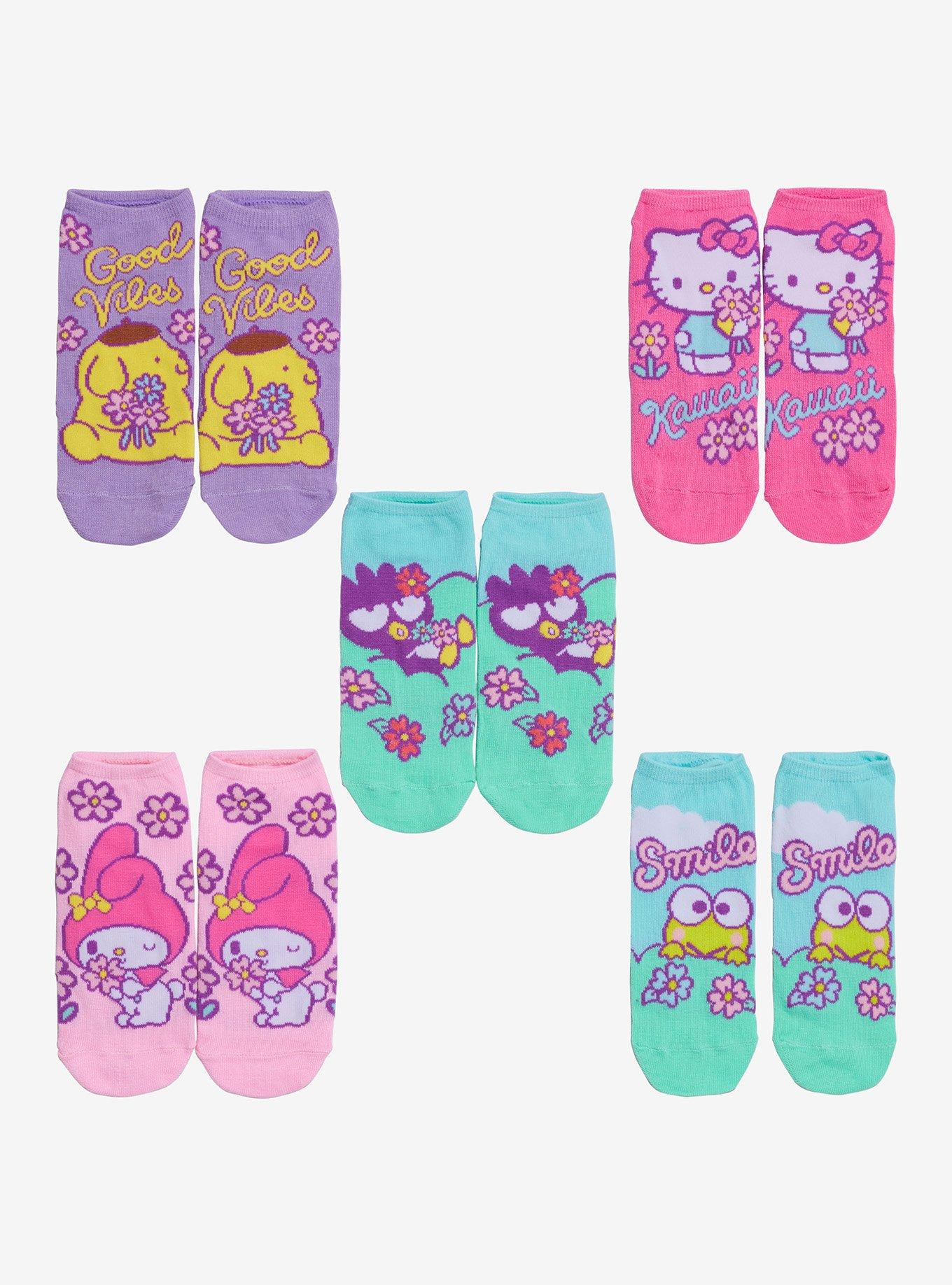 Hello Kitty And Friends Flower No-Show Socks 5 Pair, , hi-res