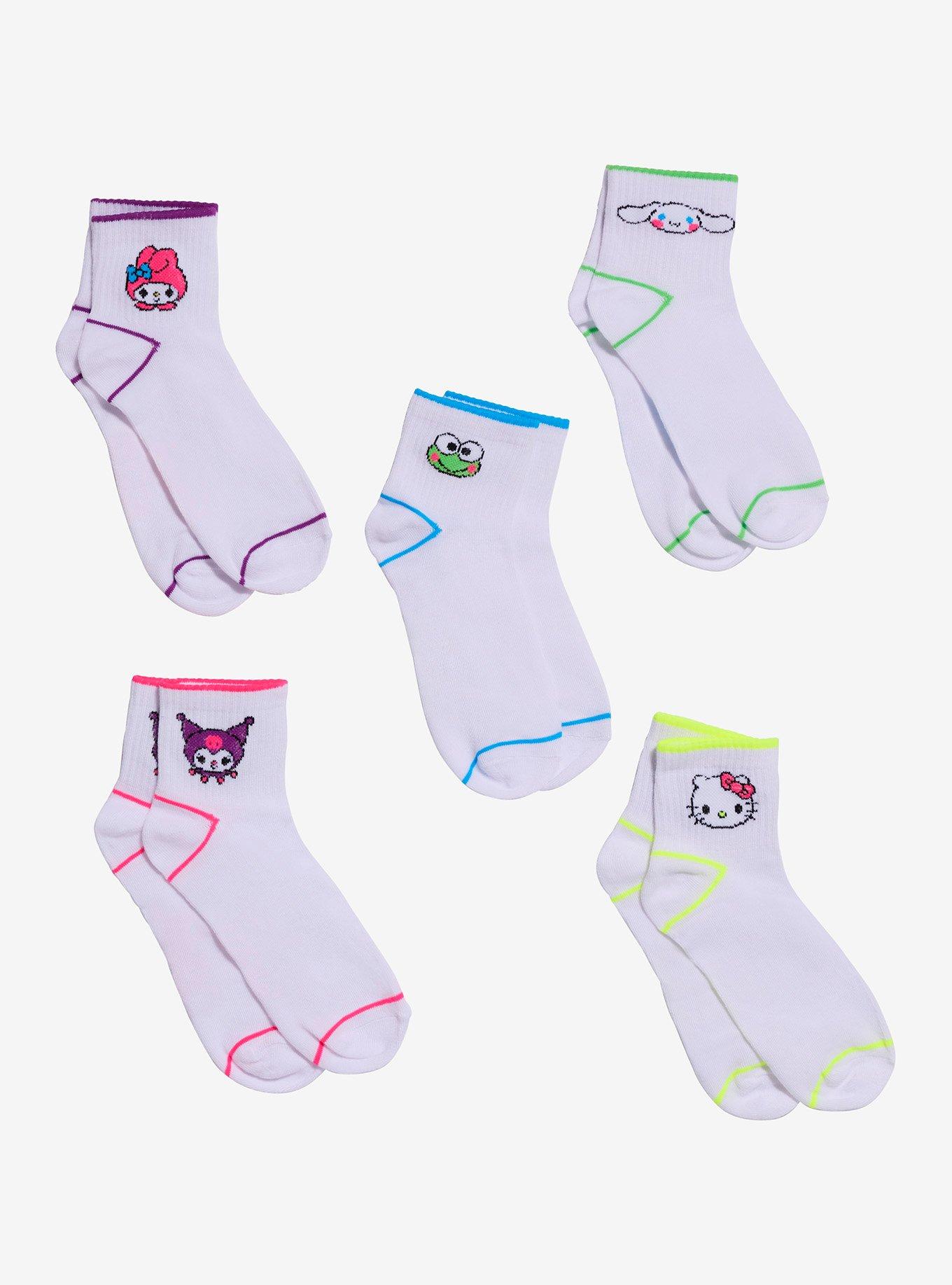 Hello Kitty And Friends Neon Outline Ankle Socks 5 Pair, , hi-res