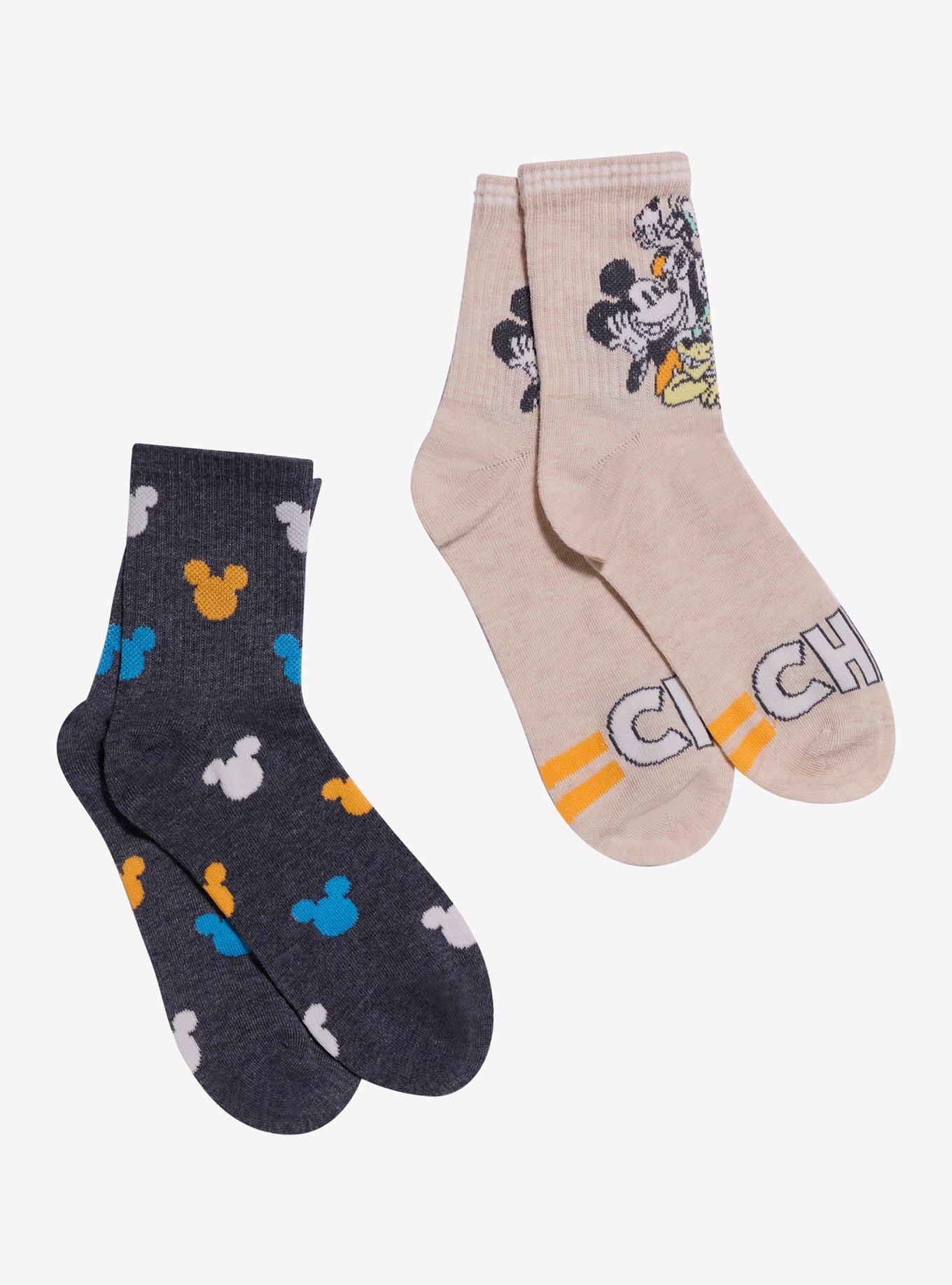 Disney Mickey Mouse And Friends Chill Crew Socks 2 Pair, , hi-res