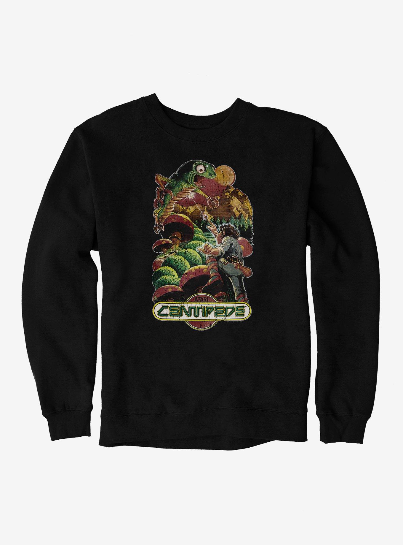 Atari Centipede Vintage Hiro Kimura Artwork Sweatshirt, BLACK, hi-res