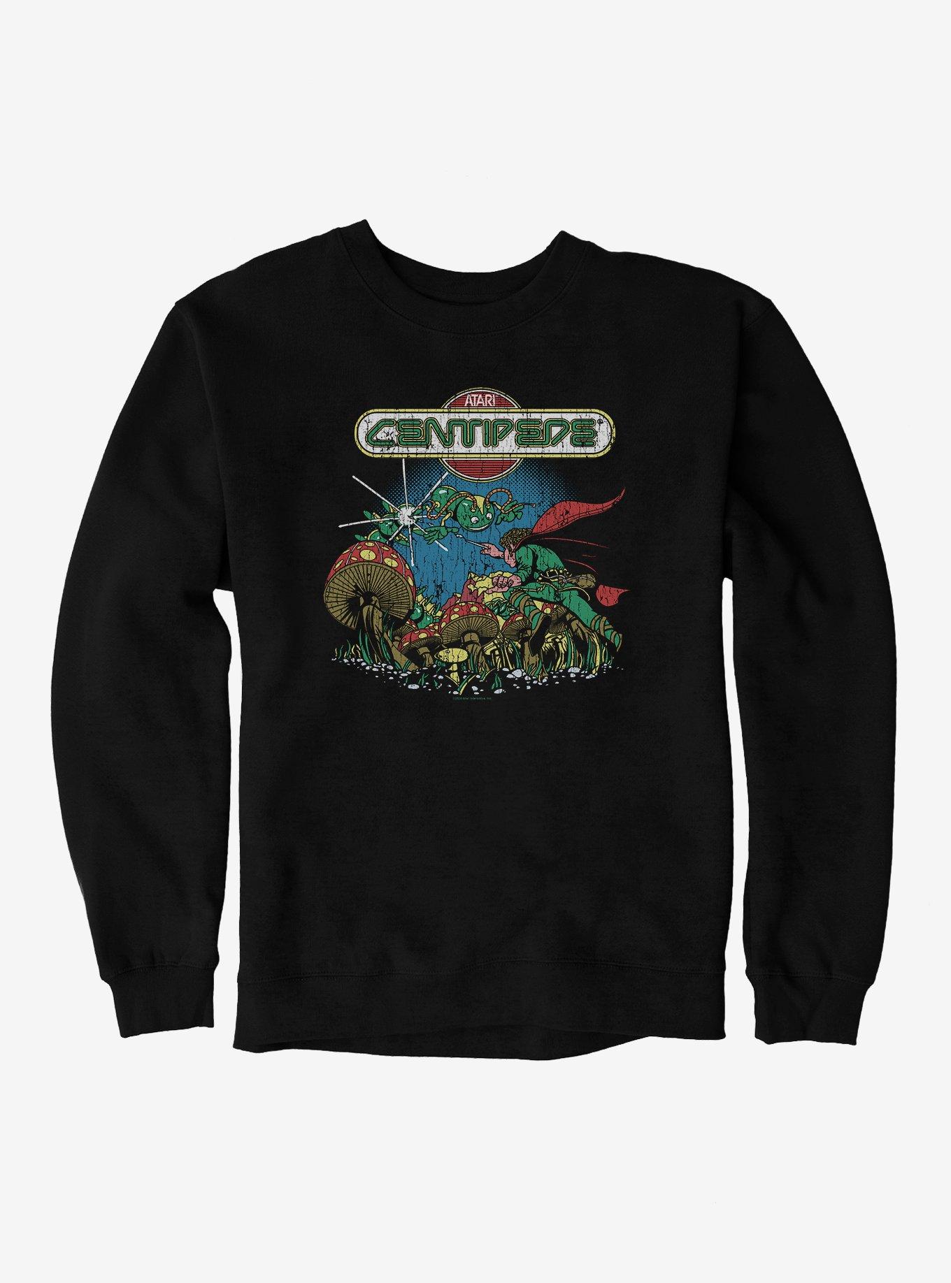 Atari Centipede Vintage Hiro Kimura Animated Artwork Sweatshirt, BLACK, hi-res