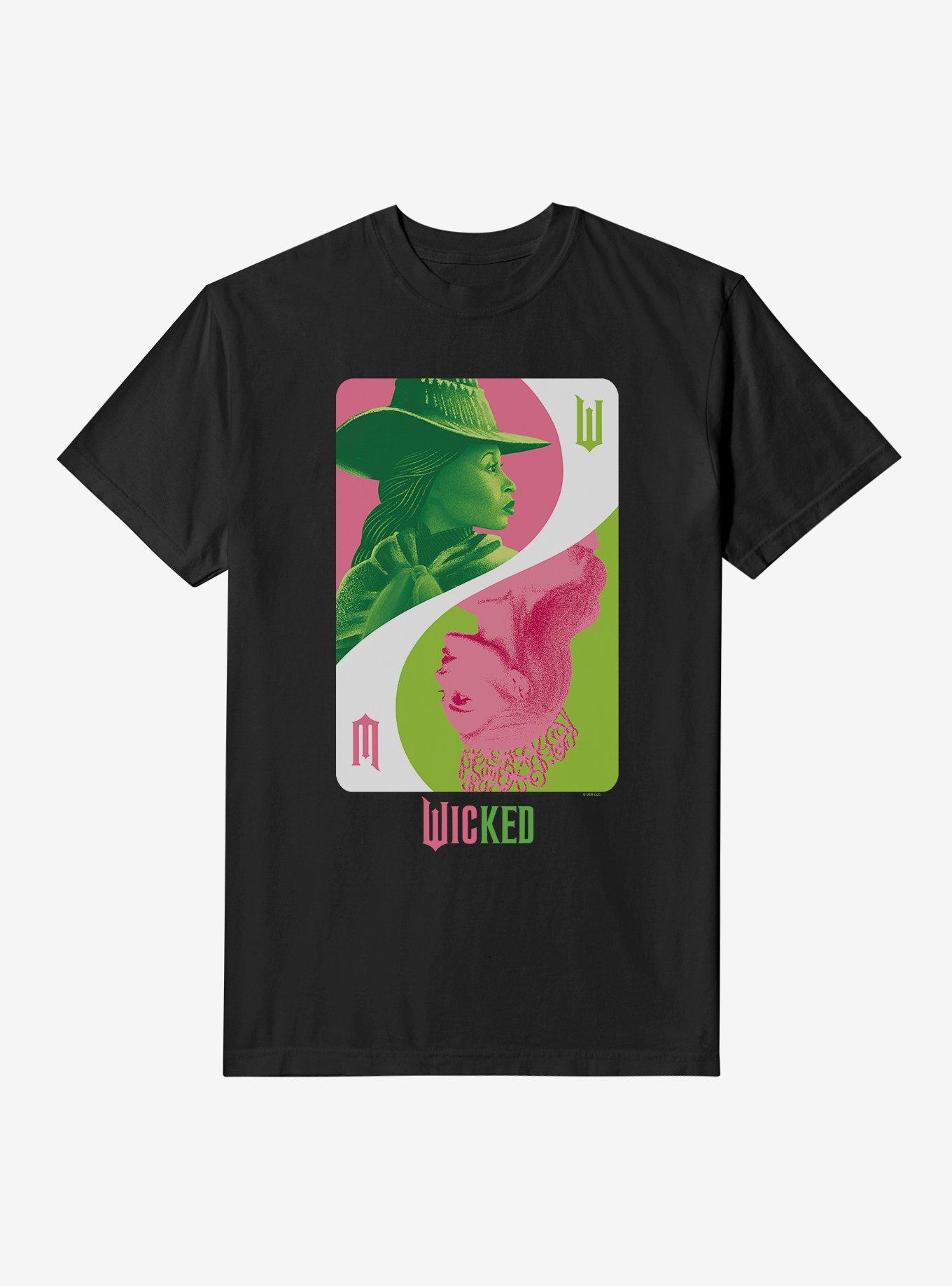 Wicked Playing Card Elphaba & Glinda Garment Dye T-Shirt, , hi-res