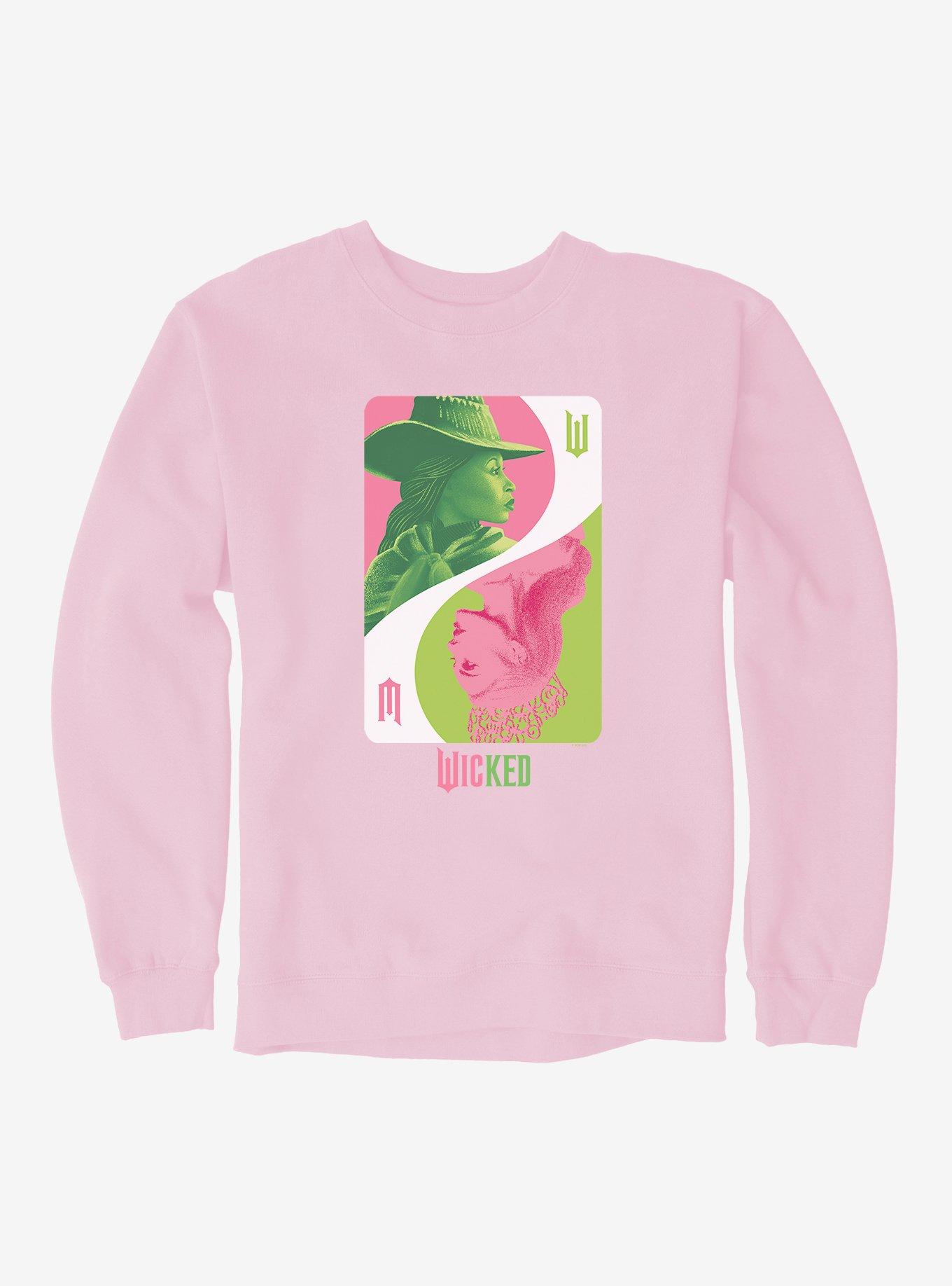 Wicked Playing Card Elphaba & Glinda Sweatshirt, LIGHT PINK, hi-res