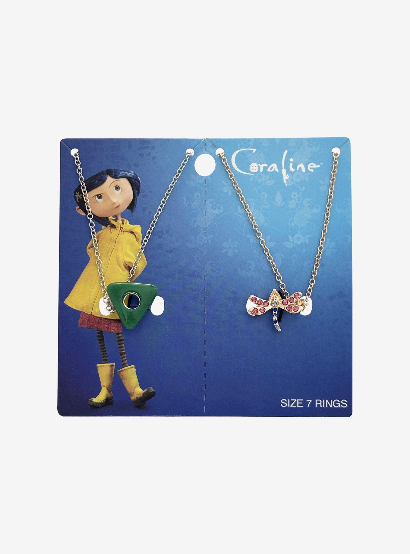 Coraline Seeing Stone & Dragonfly Ring Best Friend Necklace Set, , hi-res