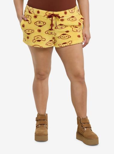 Pompompurin Fuzzy Lounge Shorts Plus Size | Hot Topic