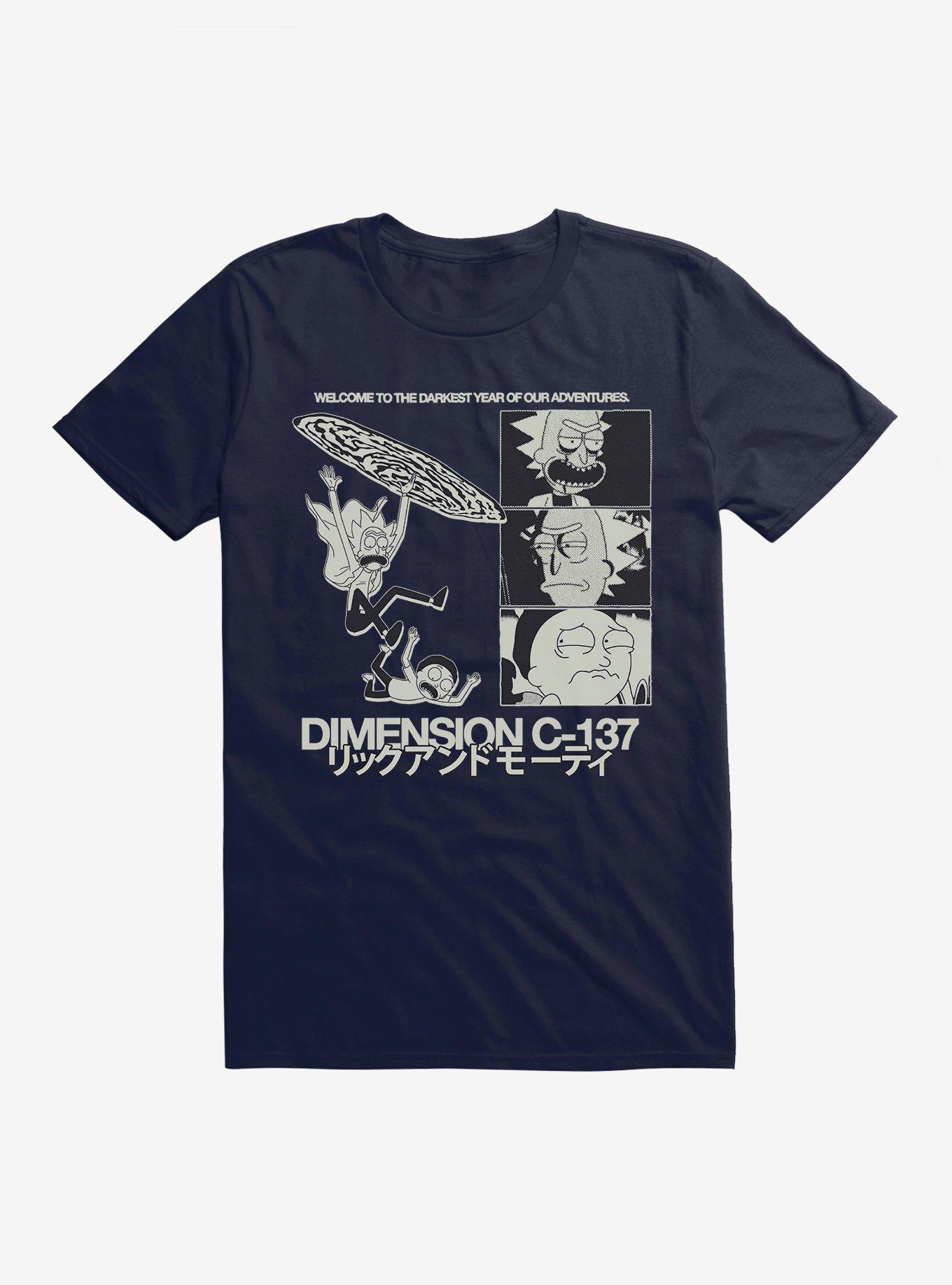 Rick And Morty Welcom To The Darkest Year Of Our Adventures T-Shirt, NAVY, hi-res