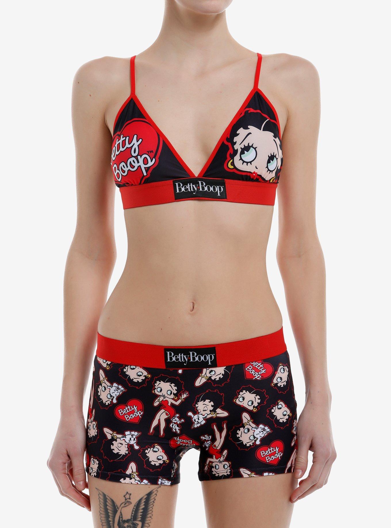 Betty Boop Pudgy Bra & Boyshort Panty Set, , hi-res