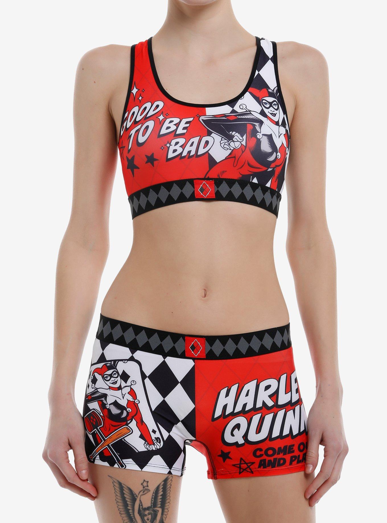 Women's Sports Bra & Boyshort Panty Set - Cotton Spandex Comfort Fit For Yoga Gym