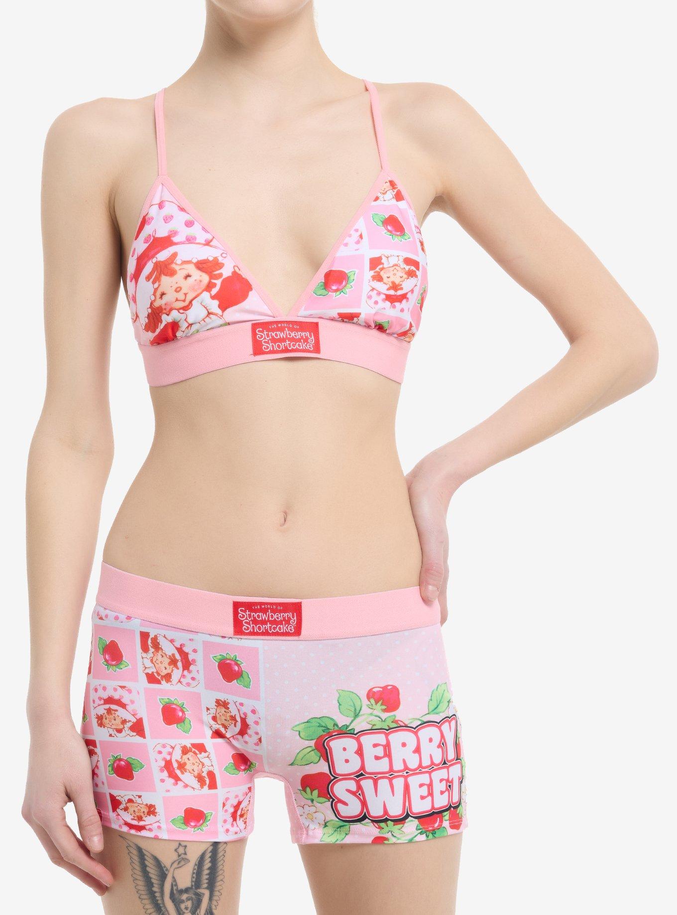 Strawberry Shortcake Split Bra & Boyshort Panty Set, , hi-res