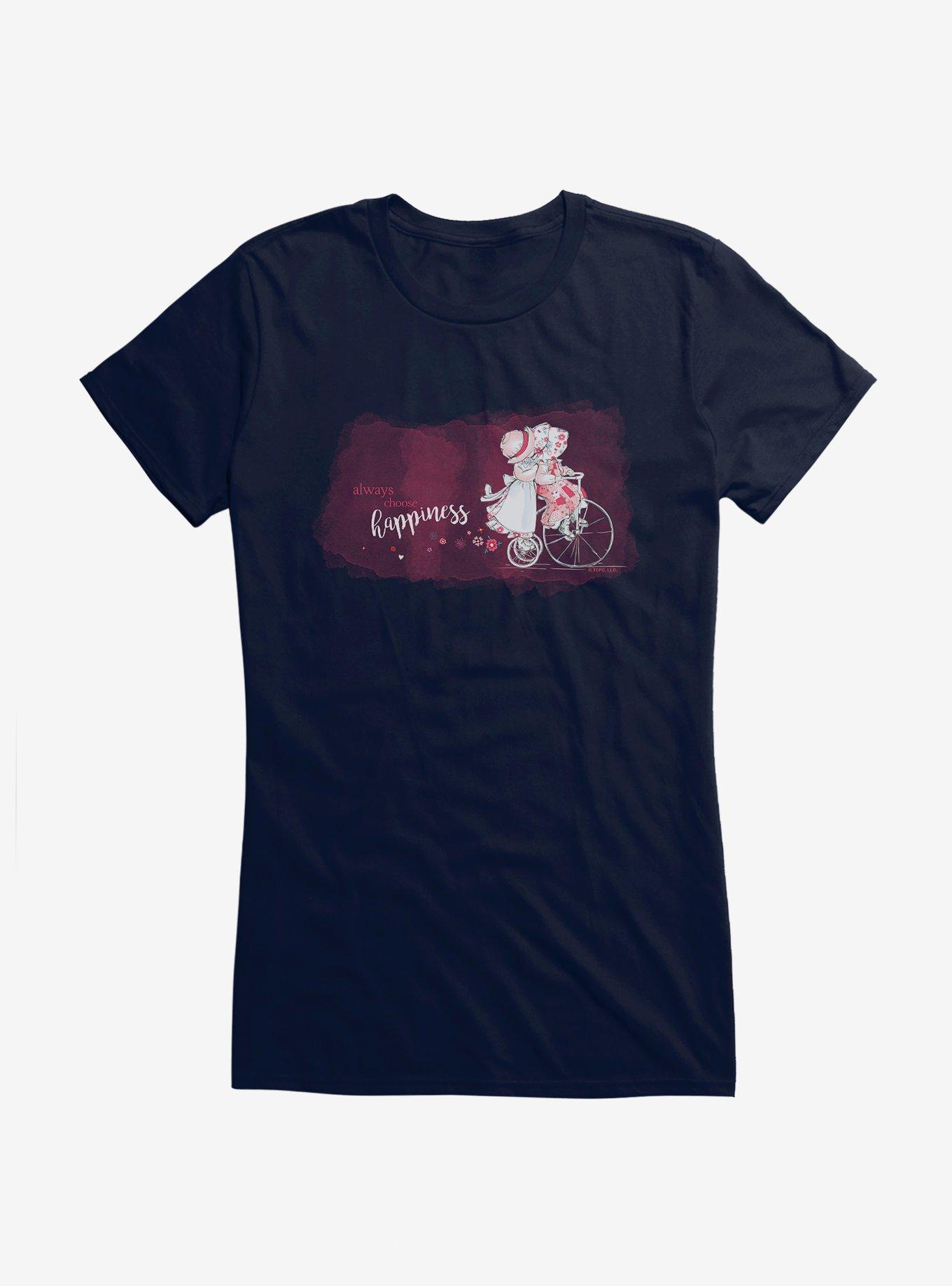 Holly Hobbie Always Choose Happiness Girls T-Shirt, NAVY, hi-res