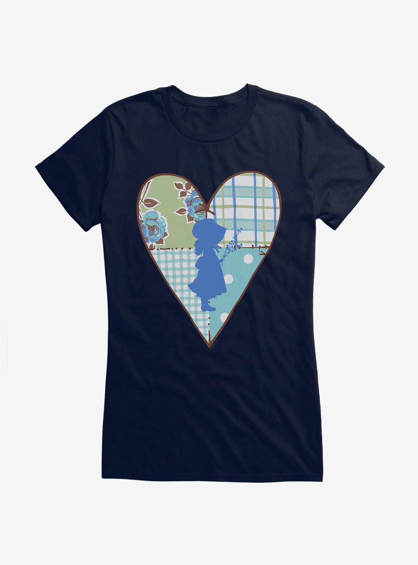Holly Hobbie Blue Pattern Heart Girls T-Shirt, NAVY, hi-res
