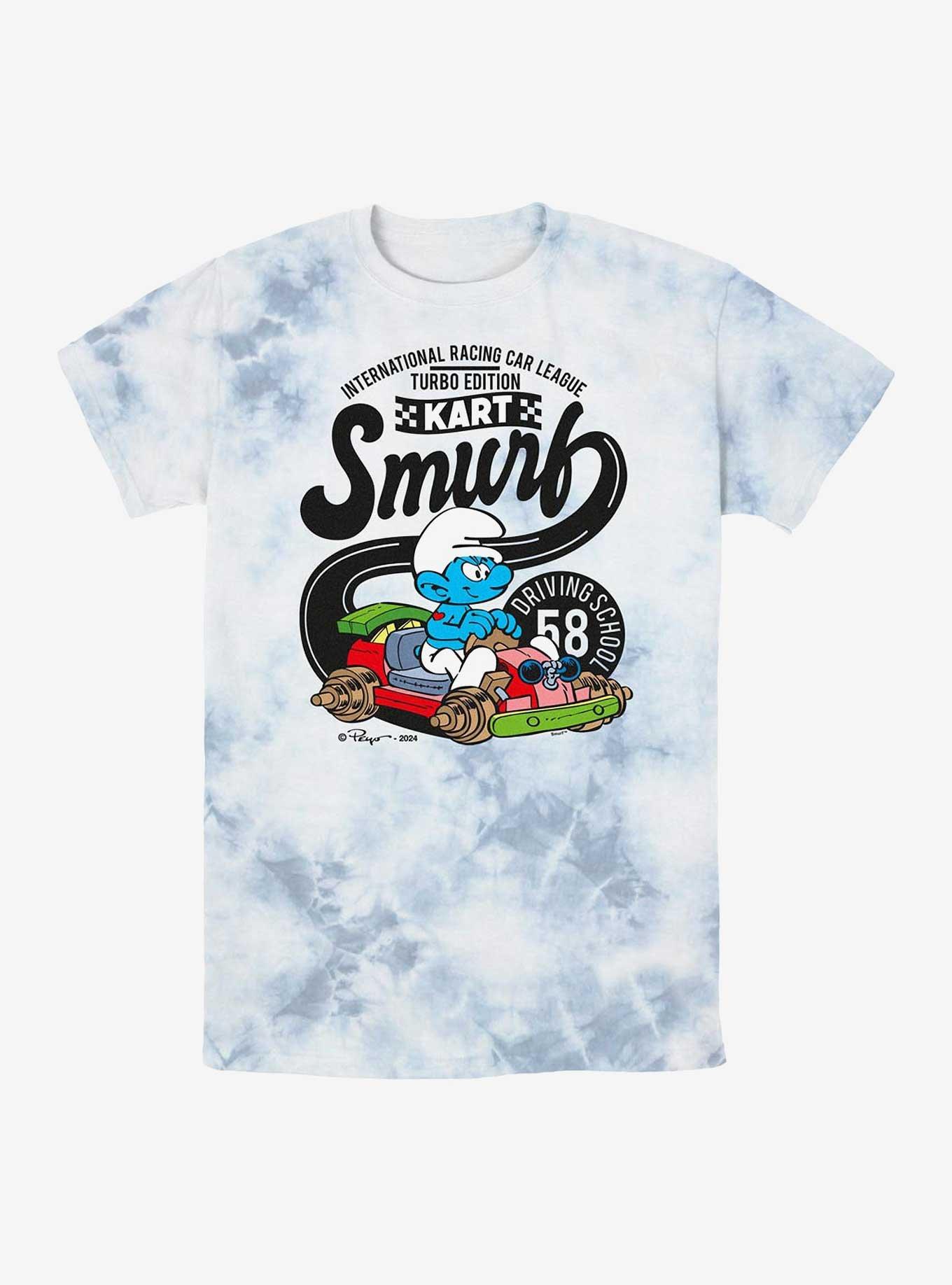 The Smurfs Smurf Driving Kart Tie-Dye T-Shirt, WHITEBLUE, hi-res