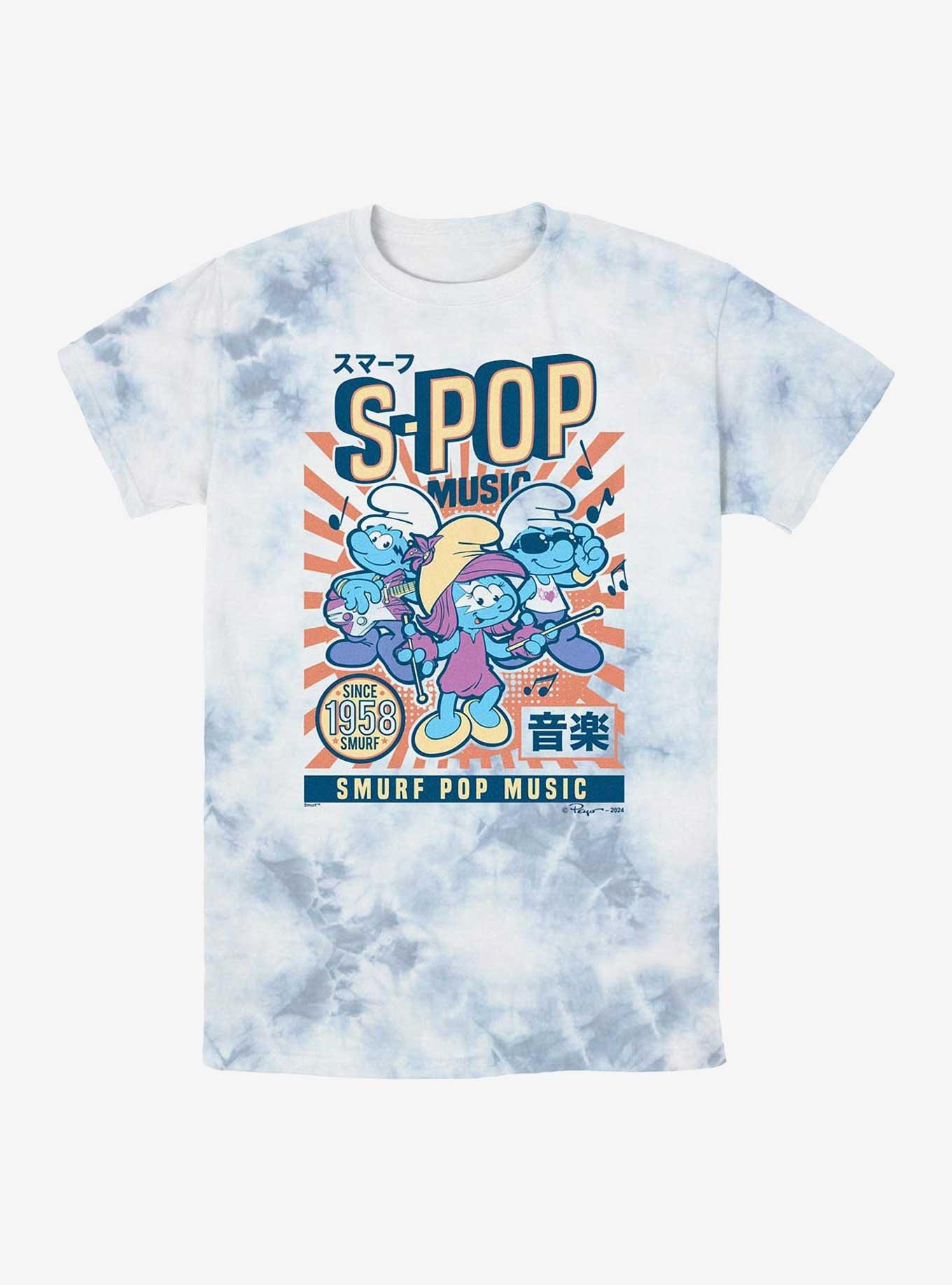 The Smurfs Spop Music Smurfs Tie-Dye T-Shirt, WHITEBLUE, hi-res