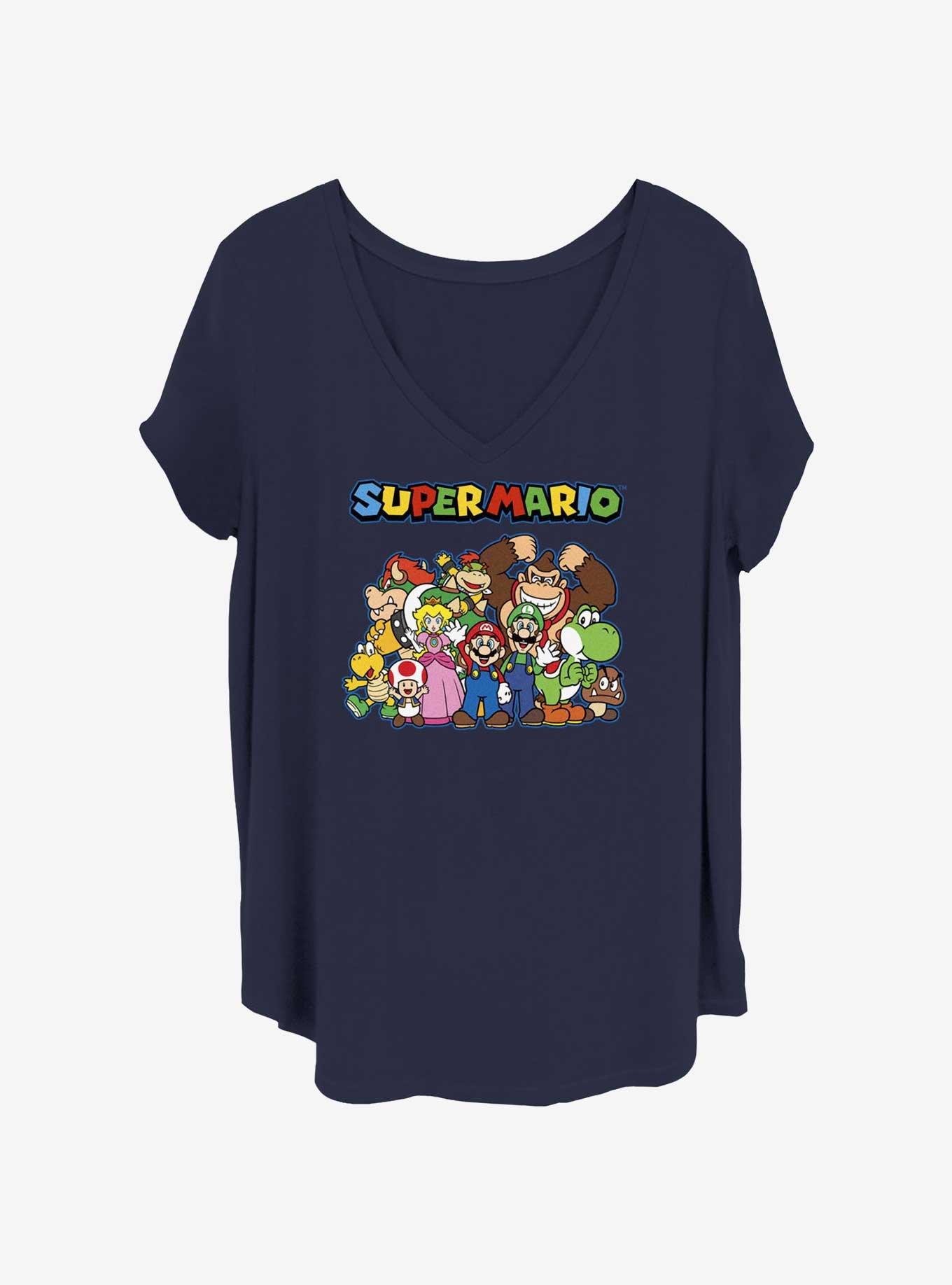 Nintendo Group Womens T-Shirt Plus Size, NAVY, hi-res