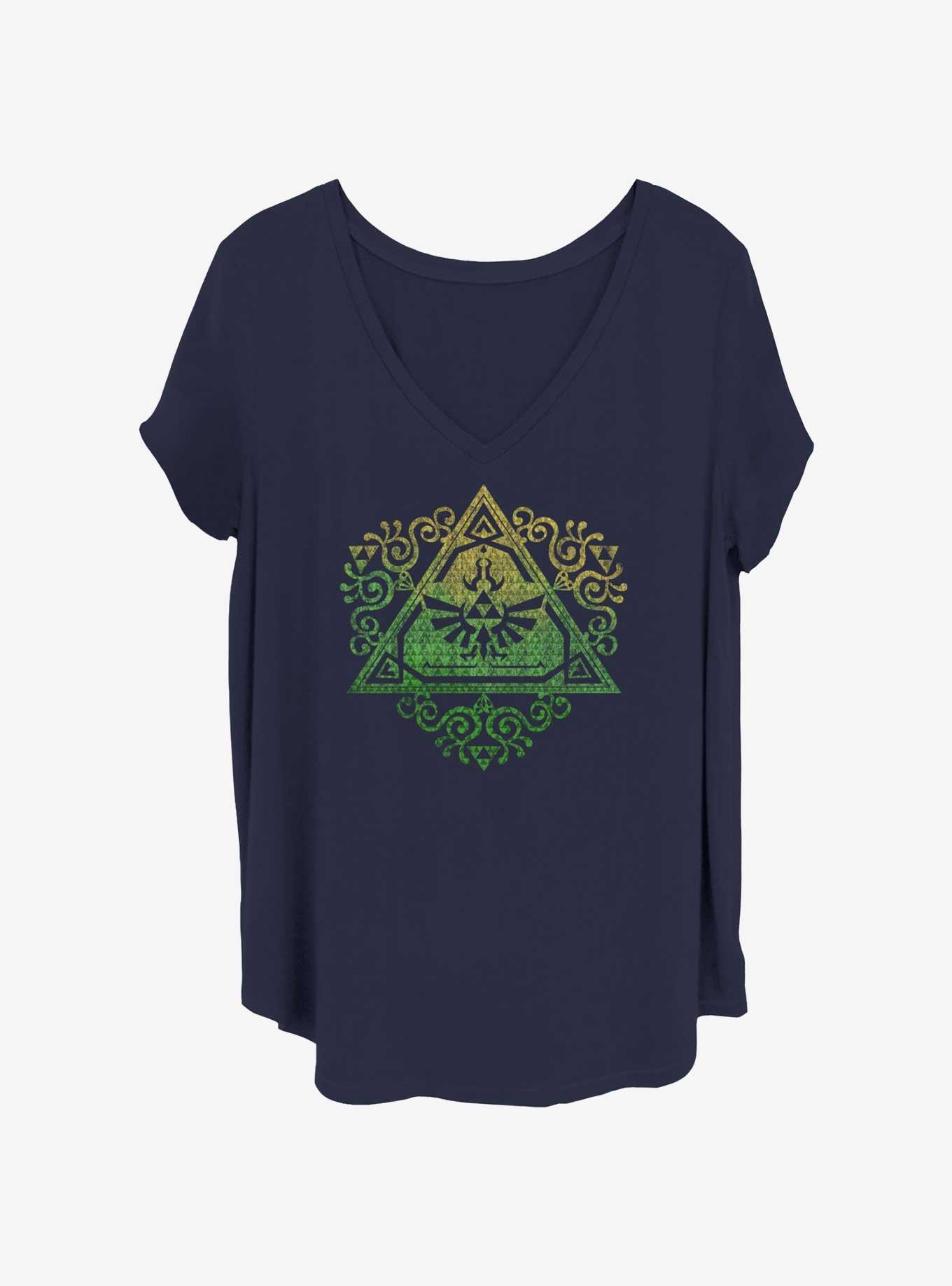 Nintendo Zelda Tri Logo Womens T-Shirt Plus Size, NAVY, hi-res