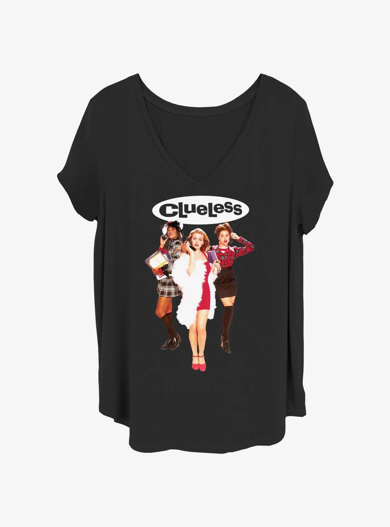 Clueless Trio Cutout Womens T-Shirt Plus Size, BLACK, hi-res