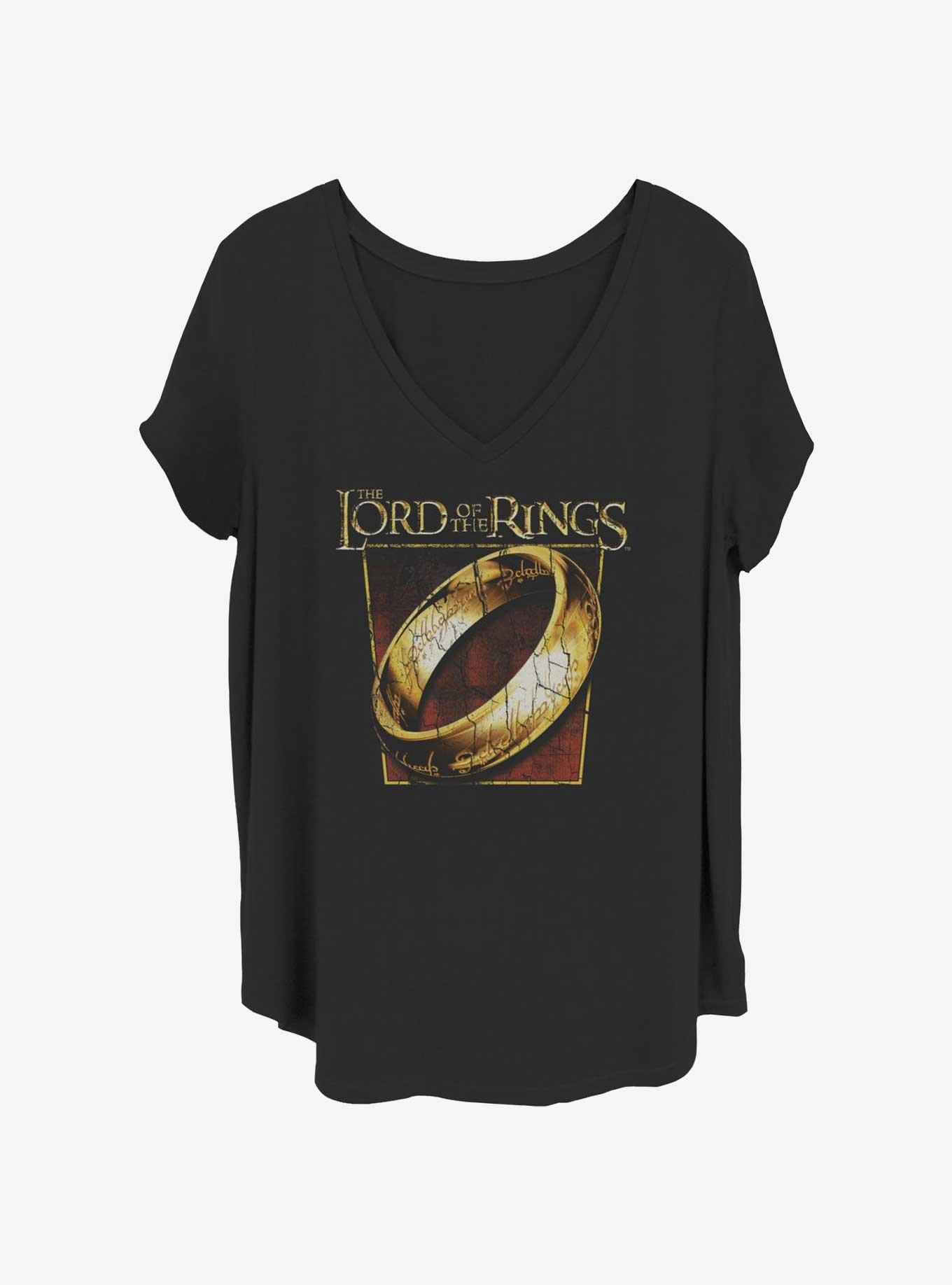 The Lord of the Rings Madeworn Ring Womens T-Shirt Plus Size, BLACK, hi-res