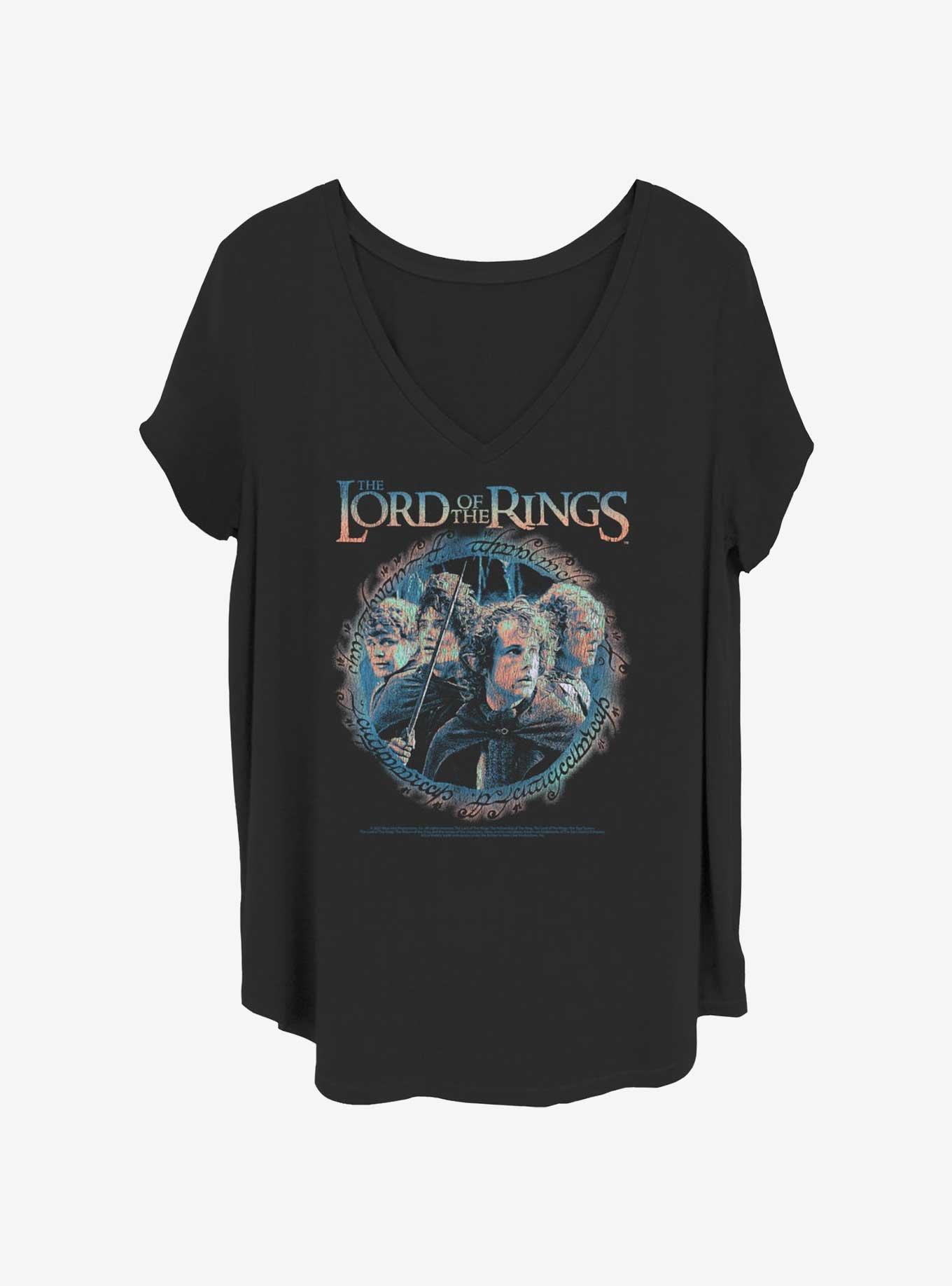 The Lord of the Rings Four Friends Womens T-Shirt Plus Size, BLACK, hi-res