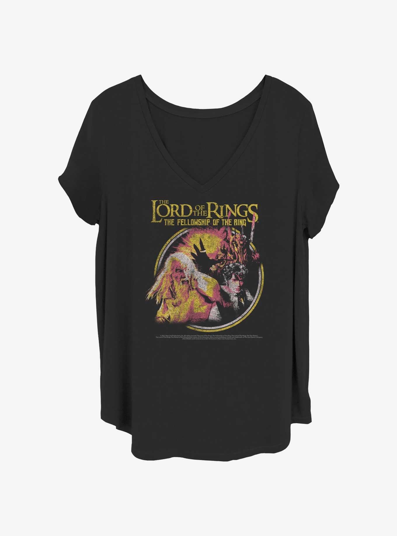 The Lord of the Rings Three Is A Crowd Womens T-Shirt Plus Size, BLACK, hi-res