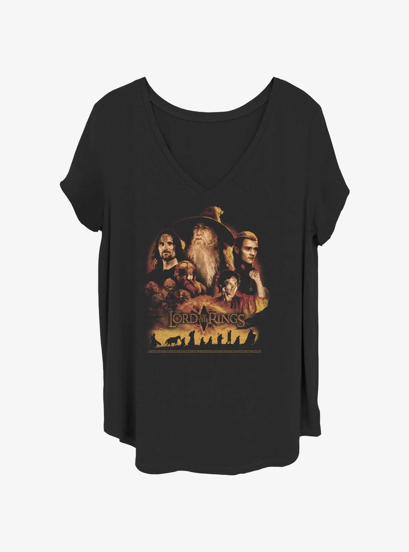 The Lord of the Rings Character Heads Womens T-Shirt Plus Size, , hi-res