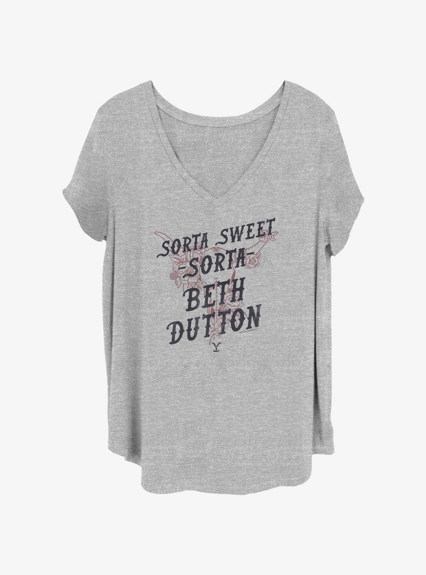 Yellowstone Sorta Sweet Beth Womens T-Shirt Plus Size, HEATHER GR, hi-res