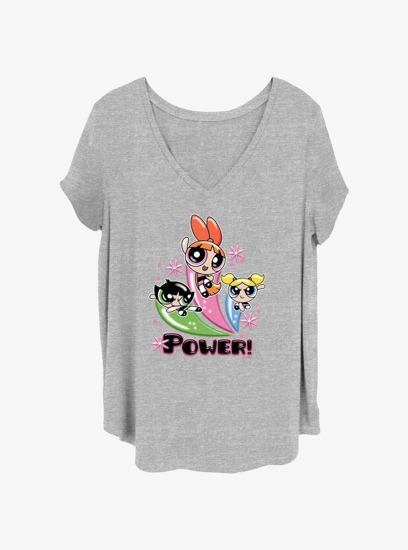 The Powerpuff Girls Airbrush Girls Womens T-Shirt Plus Size, HEATHER GR, hi-res