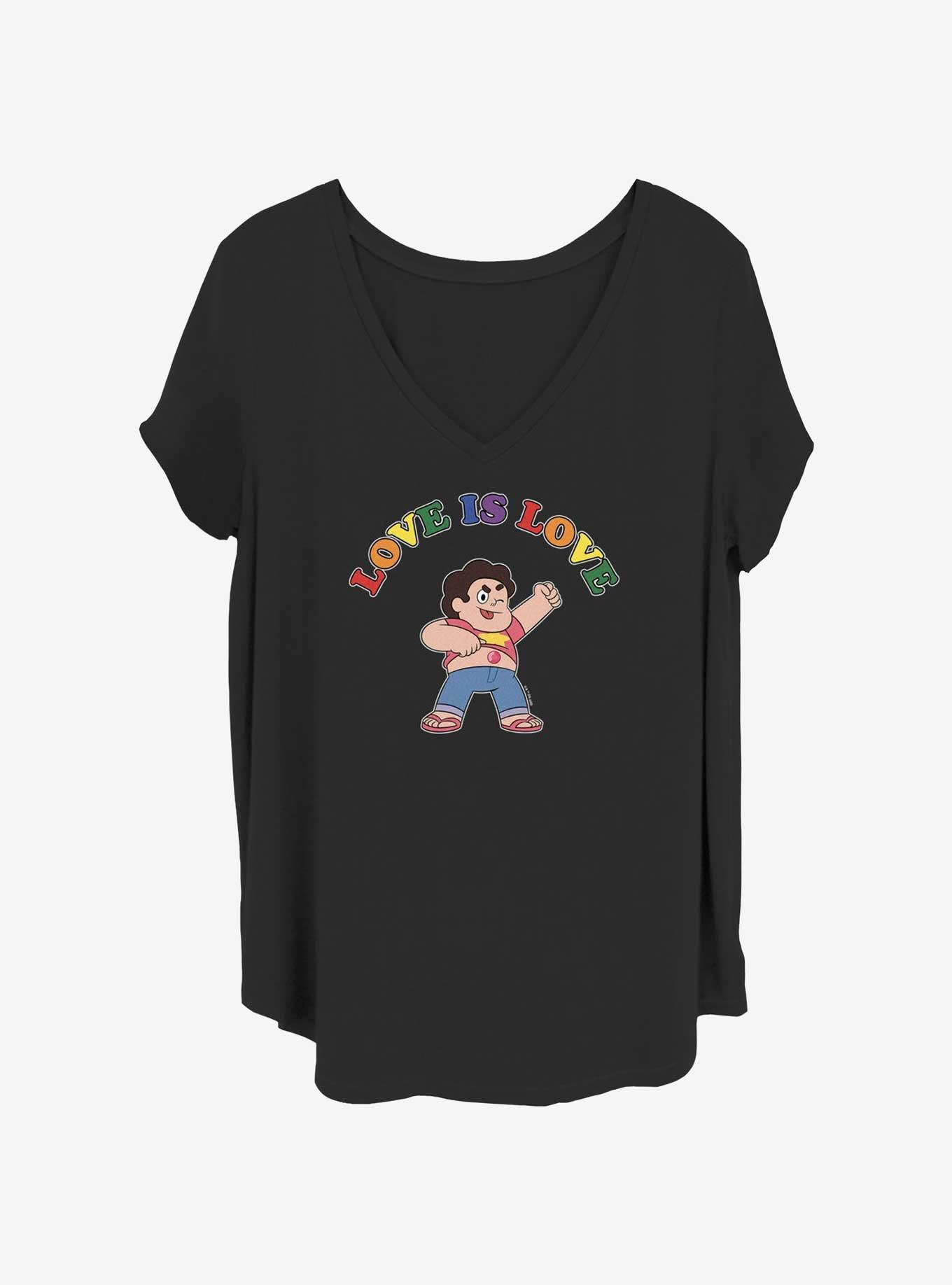 Steven Universe Love Is Love Womens T-Shirt Plus Size, BLACK, hi-res