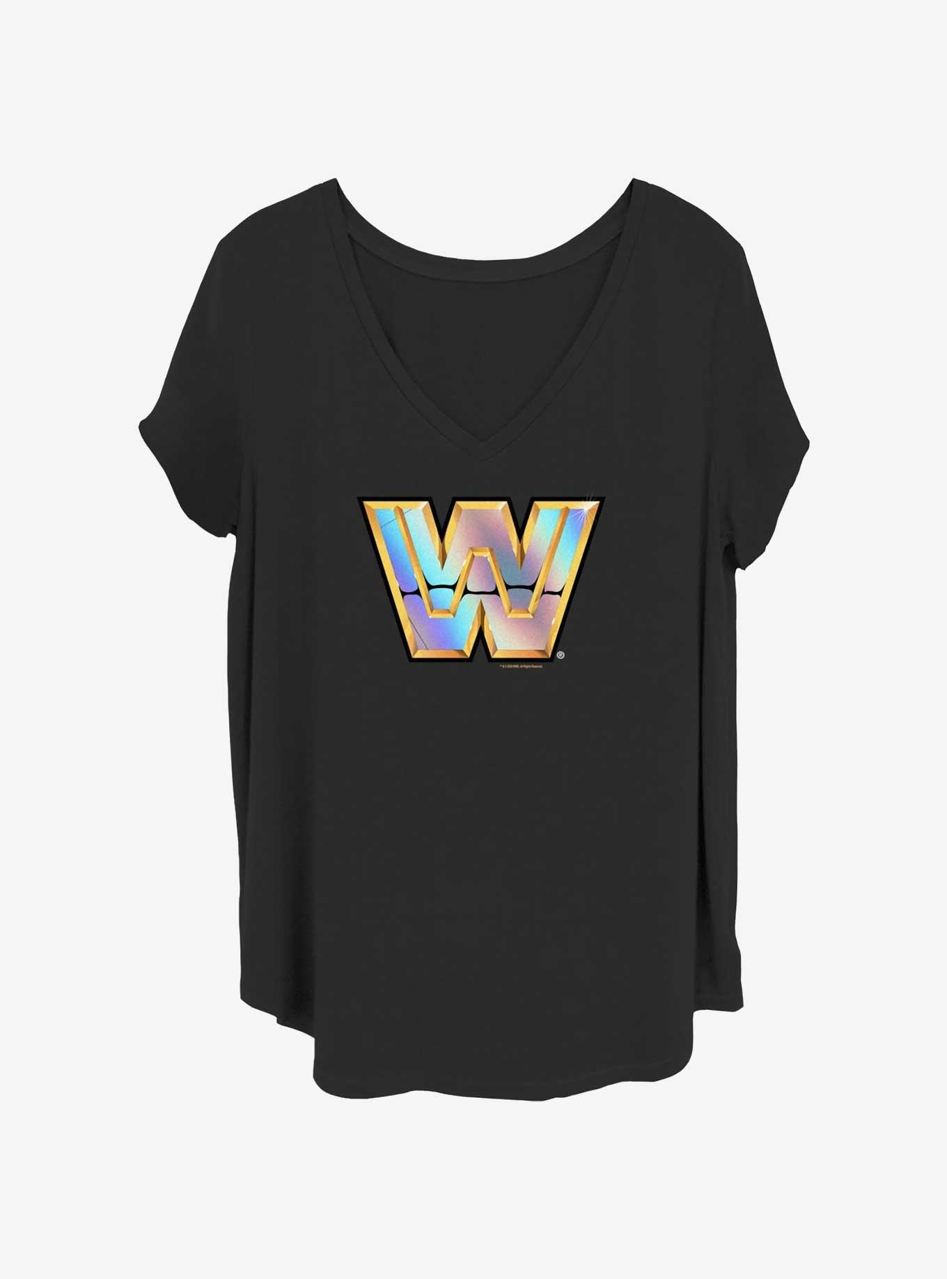 WWE Wrestlemania Shine Logo Womens T-Shirt Plus Size, BLACK, hi-res