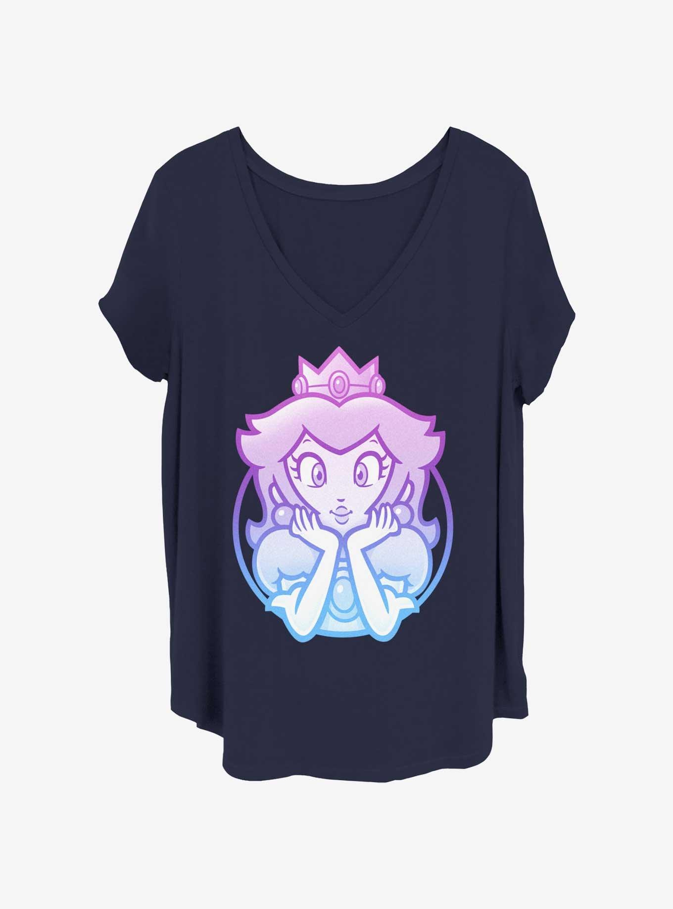 Nintendo Ombre Peach Womens T-Shirt Plus Size, NAVY, hi-res