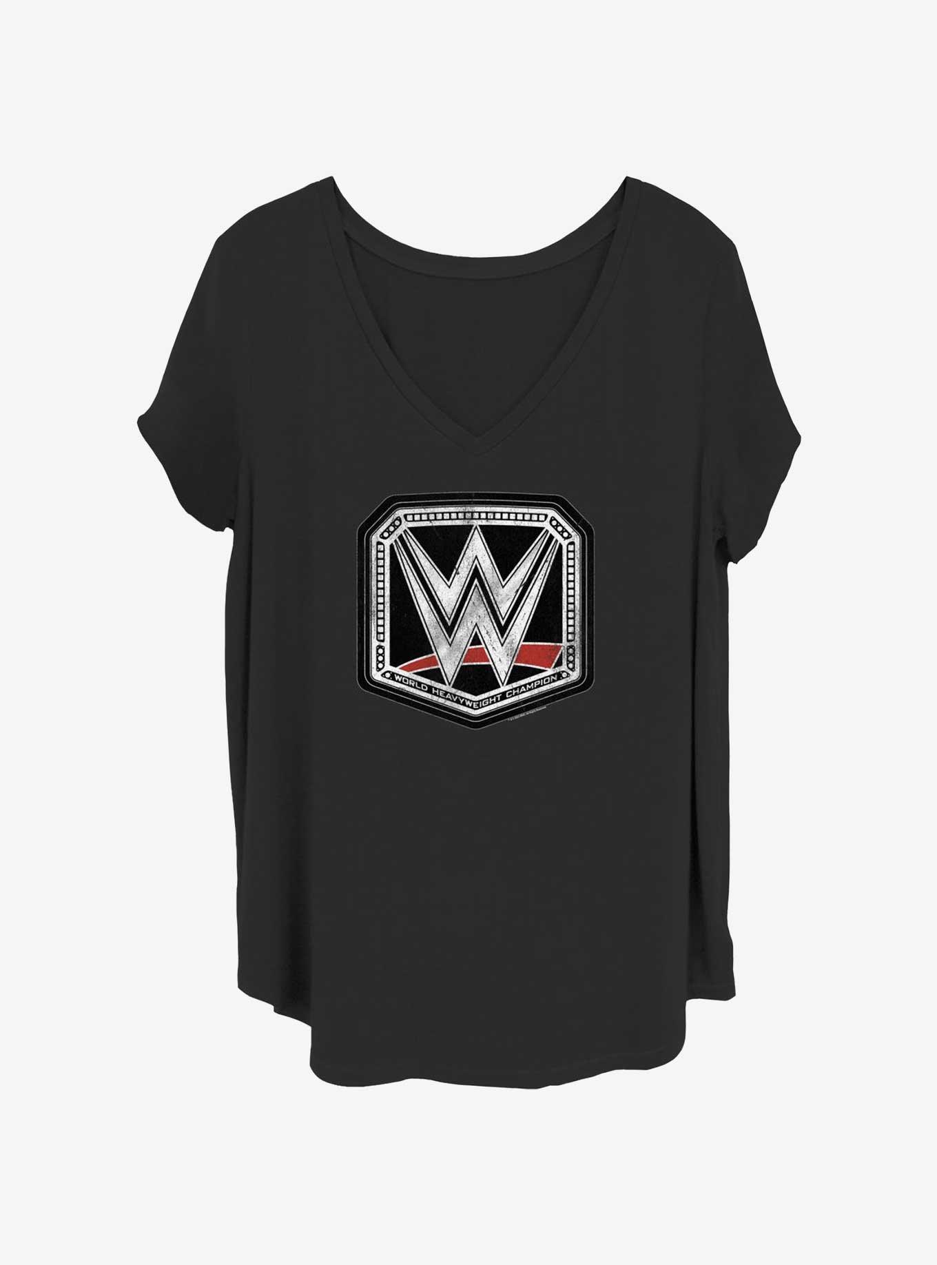 WWE Logo Womens T-Shirt Plus Size, BLACK, hi-res