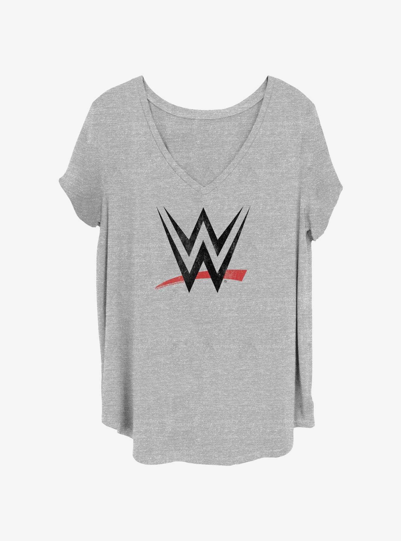 WWE Logo Womens T-Shirt Plus Size, HEATHER GR, hi-res