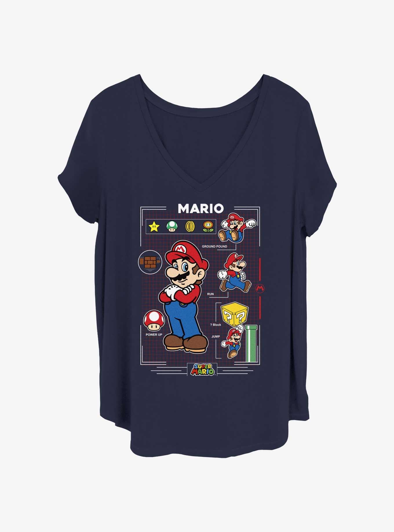 Nintendo Mario Grid Womens T-Shirt Plus Size, , hi-res