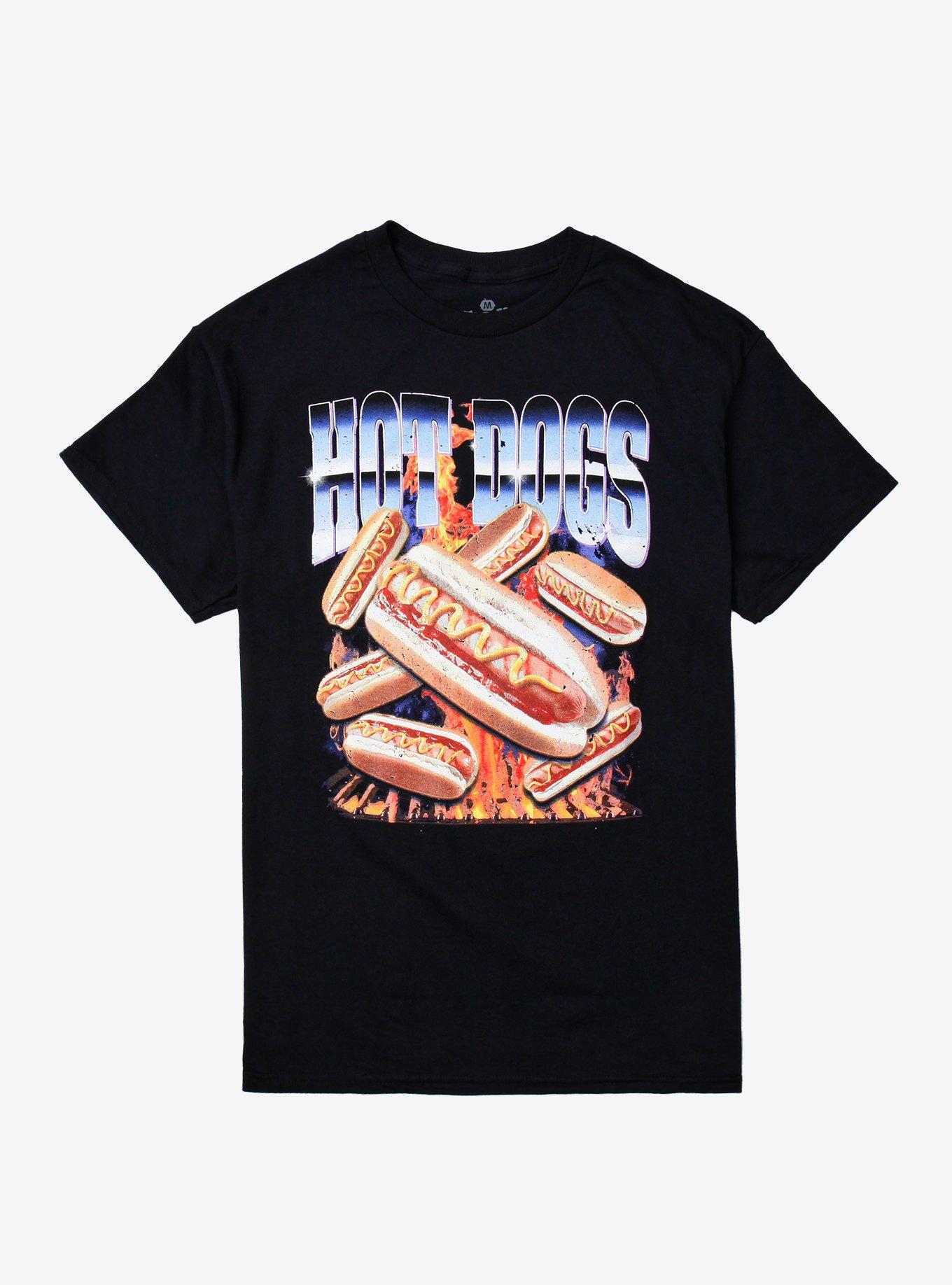 Hot Dogs T-Shirt By Goodie Two Sleeves, BLACK, hi-res