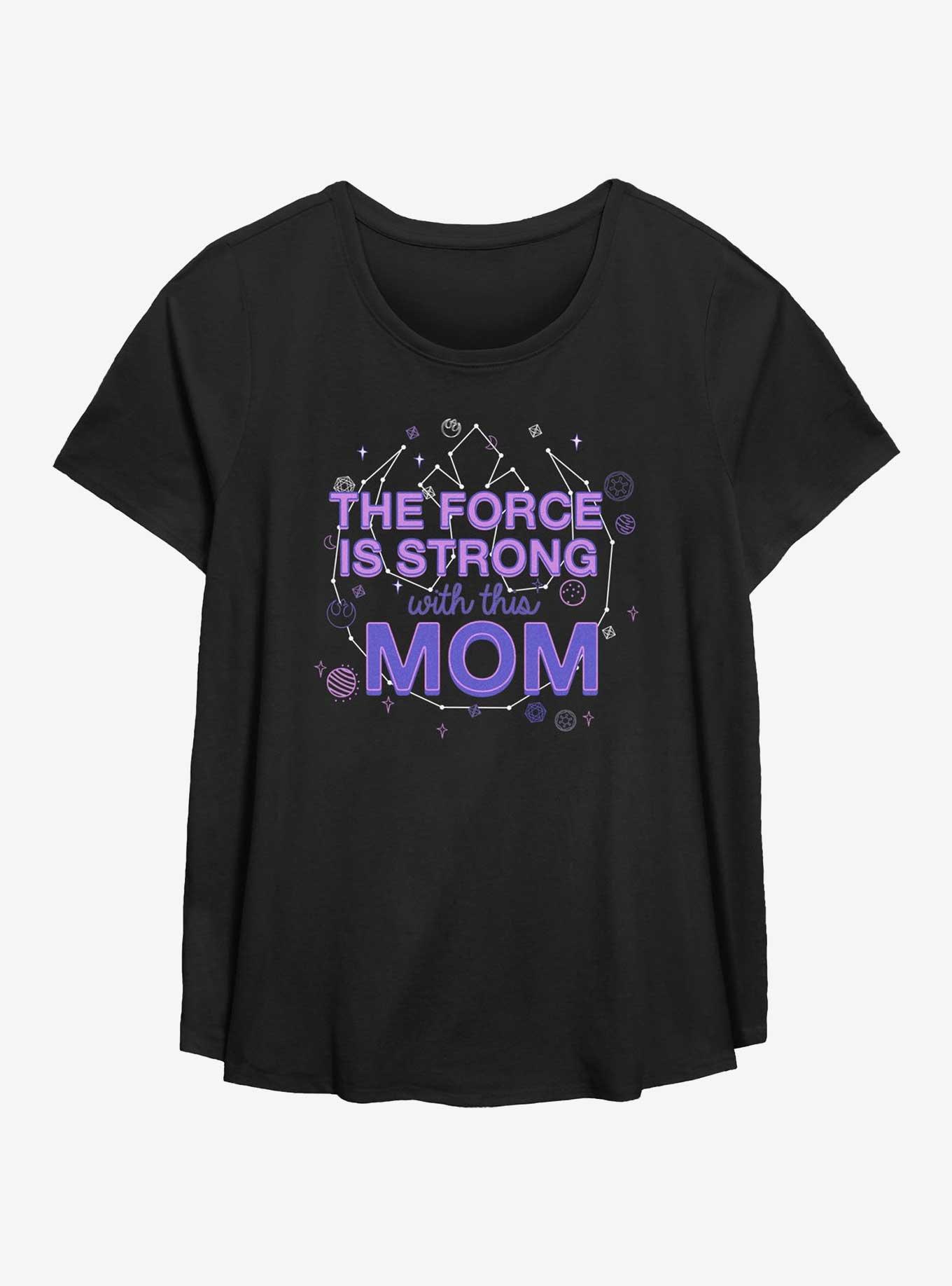 Star Wars Force Is Strong With This Mom Womens T-Shirt Plus Size, BLACK, hi-res