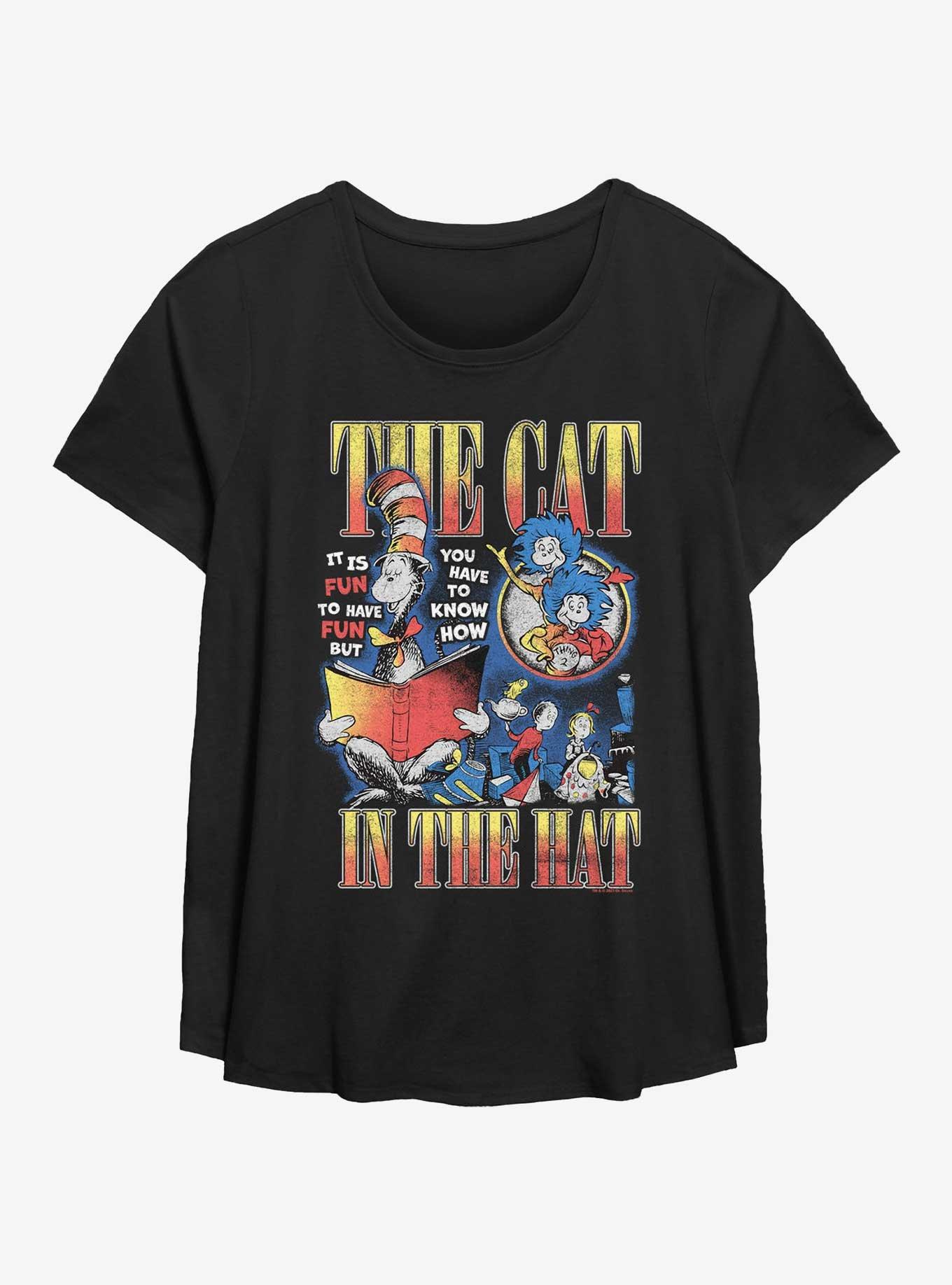 Dr. Seuss The Cat In The Hat Womens T-Shirt Plus Size, , hi-res