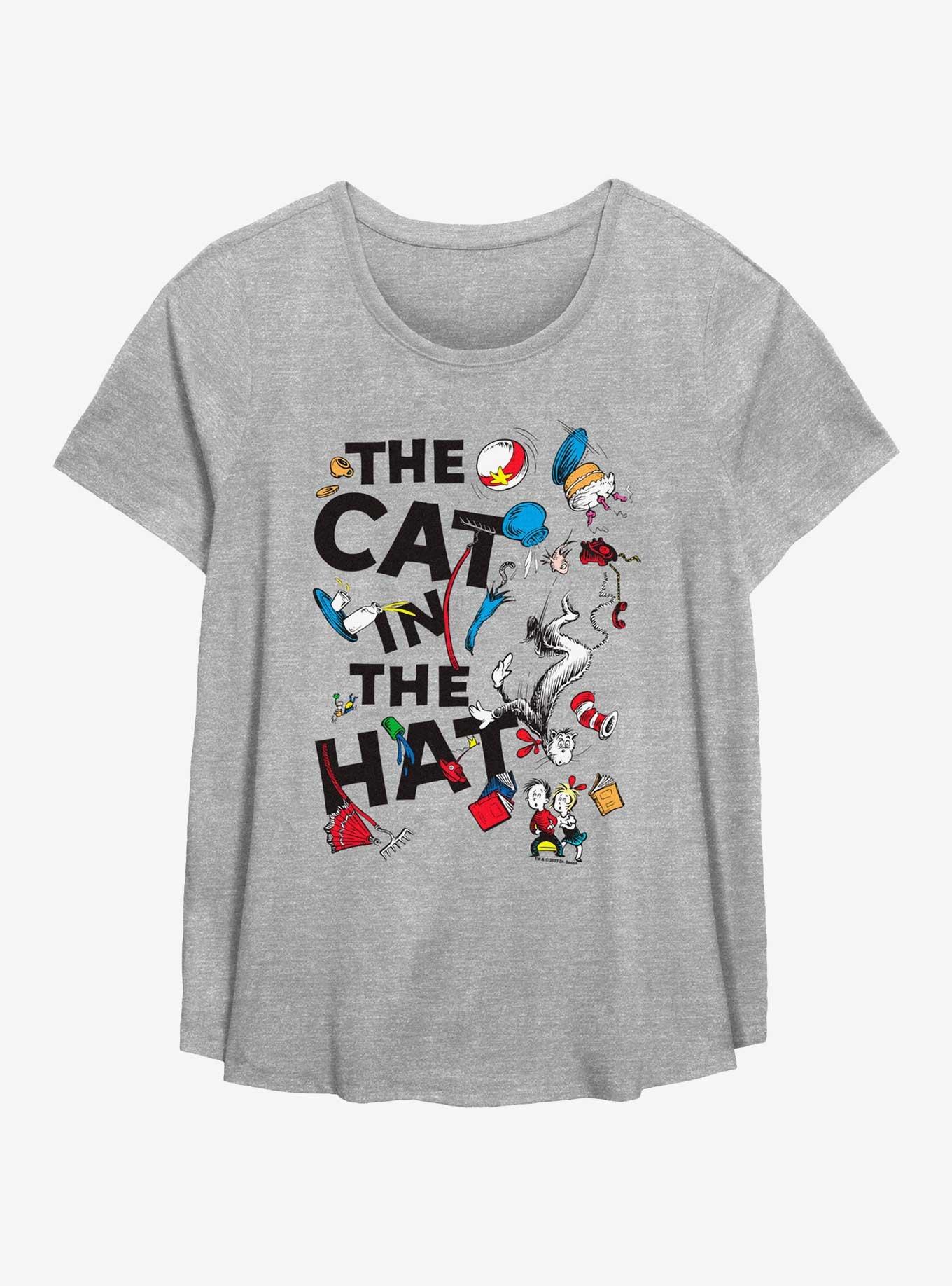 Dr. Seuss Cat In The Hat Scattered Womens T-Shirt Plus Size, , hi-res