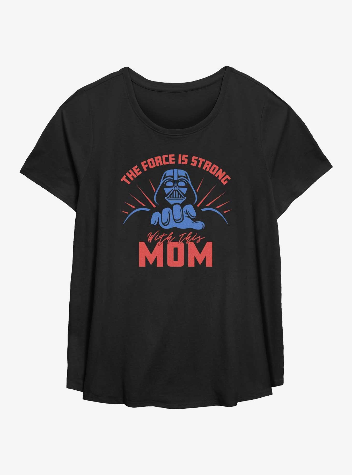 Star Wars Force Is Strong Mom Womens T-Shirt Plus Size, BLACK, hi-res