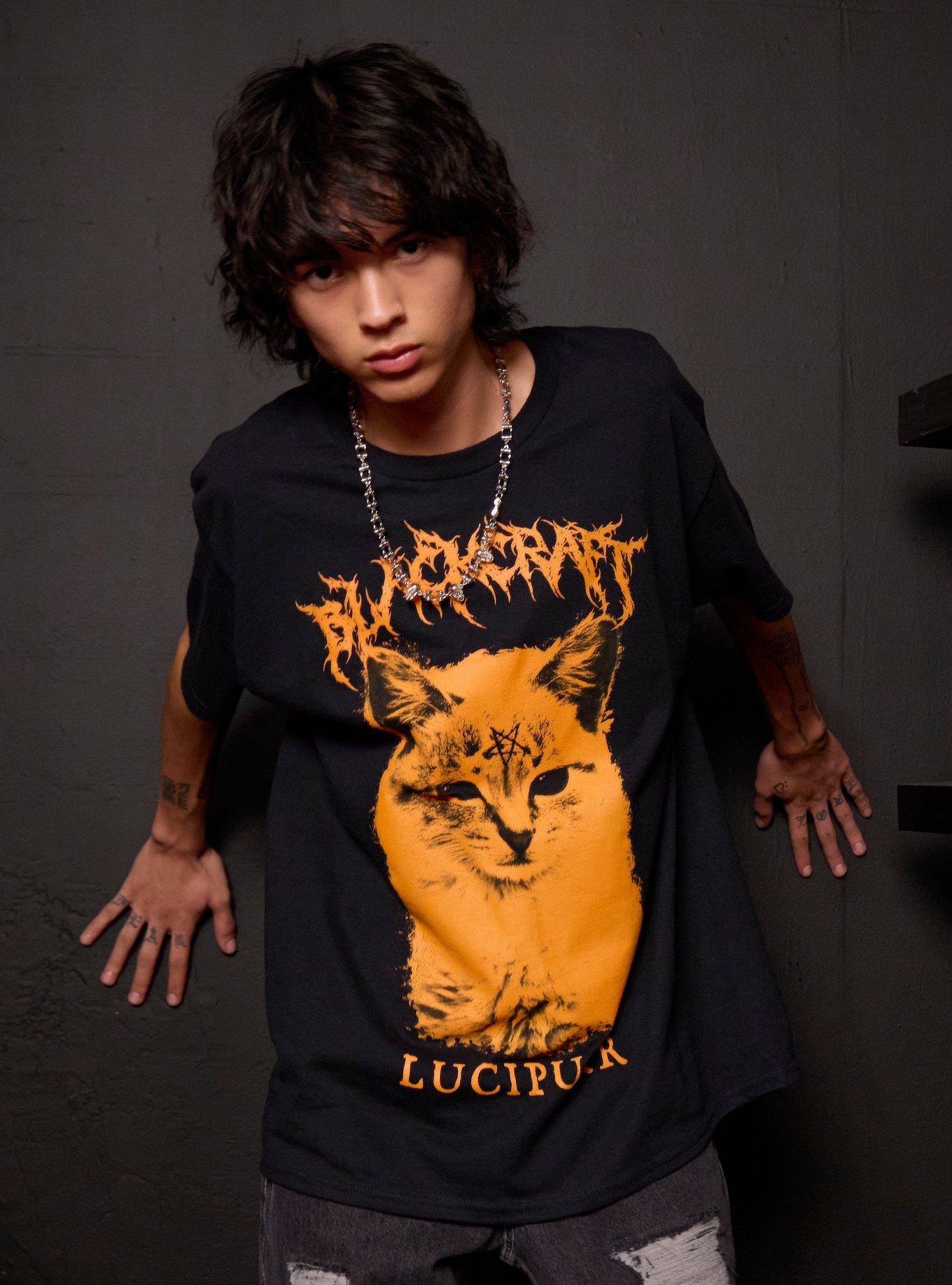 BlackCraft Lucipurr Orange & Black T-Shirt Hot Topic Exclusive, , hi-res