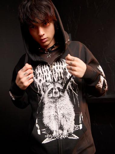 BlackCraft Metal Raccoon Hoodie Hot Topic
