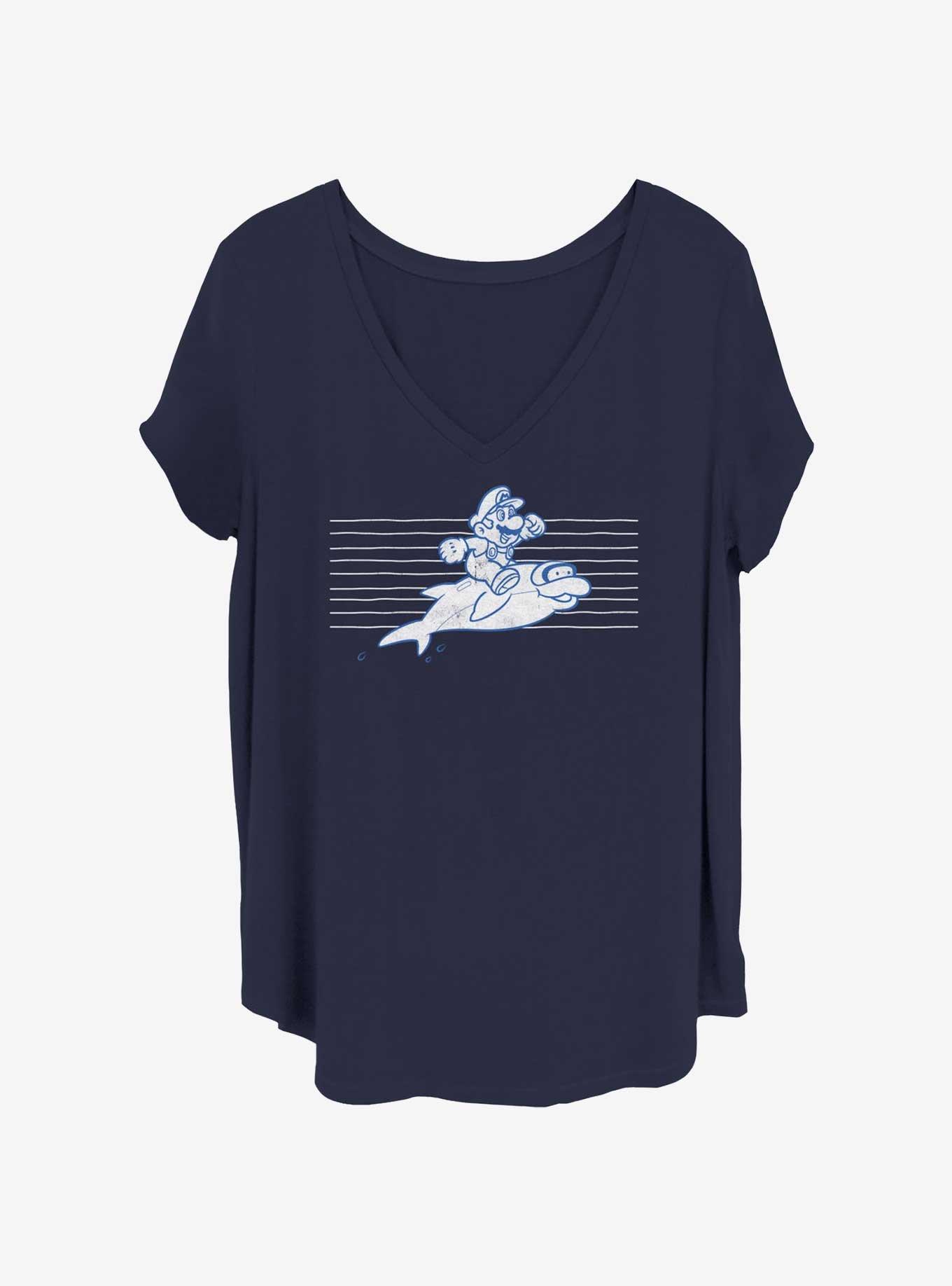 Nintendo Dolphin Mario Girls T-Shirt Plus Size, , hi-res